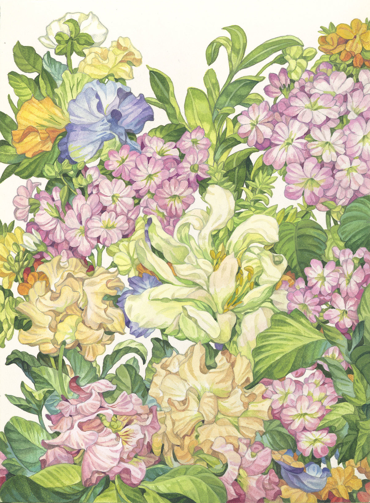 Watercolor Floral Bouquet Art - Framed Canvas Art Print | ttoo art