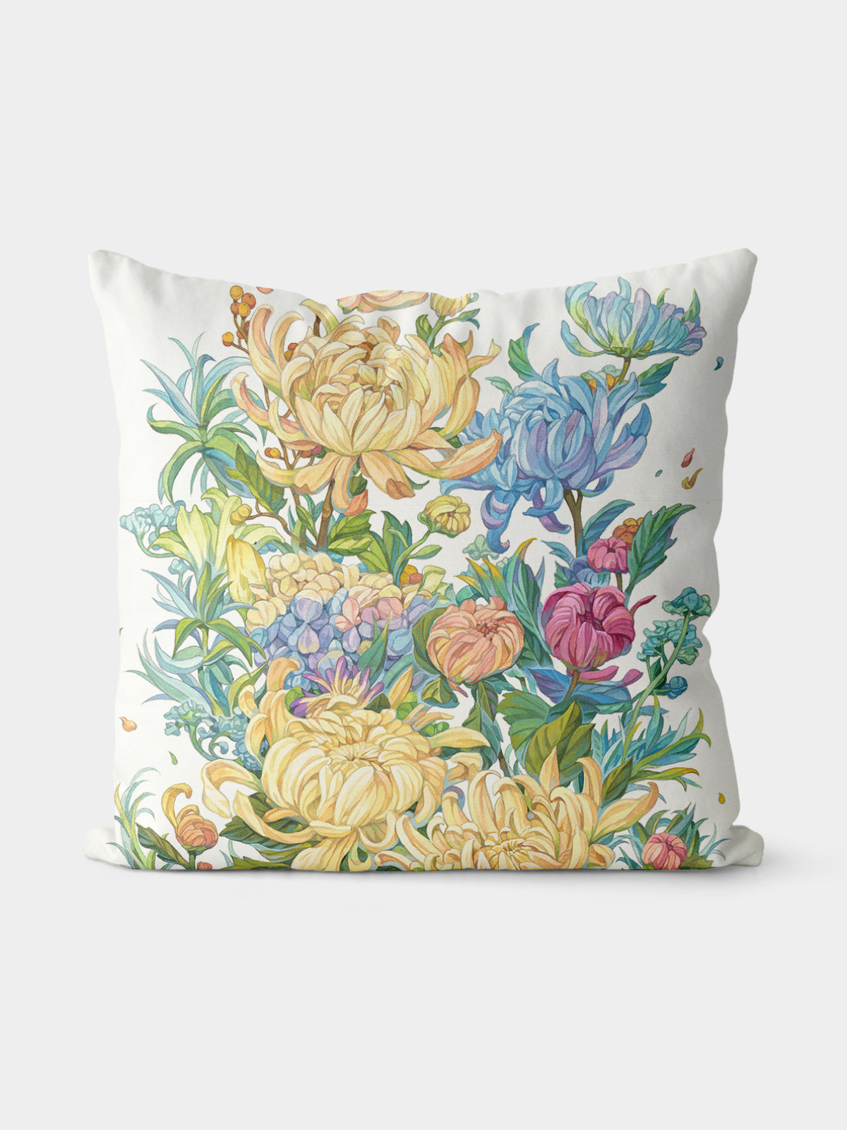Colorful Floral Bouquet Throw Pillow - Decorative Throw Pillow | ttoo art