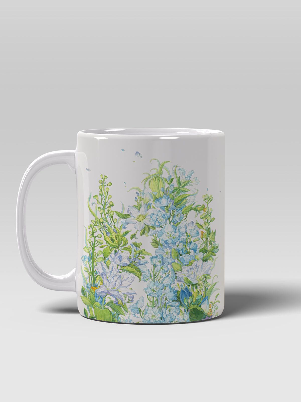 Floral Coffee Mug, Watercolor Blue Flower Ceramic Mug for Home - Ceramic Art Coffee Mug | ttoo art