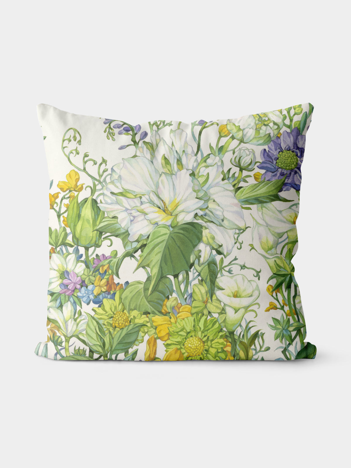 Botanical Watercolor Floral Throw Pillow - Decorative Throw Pillow | ttoo art