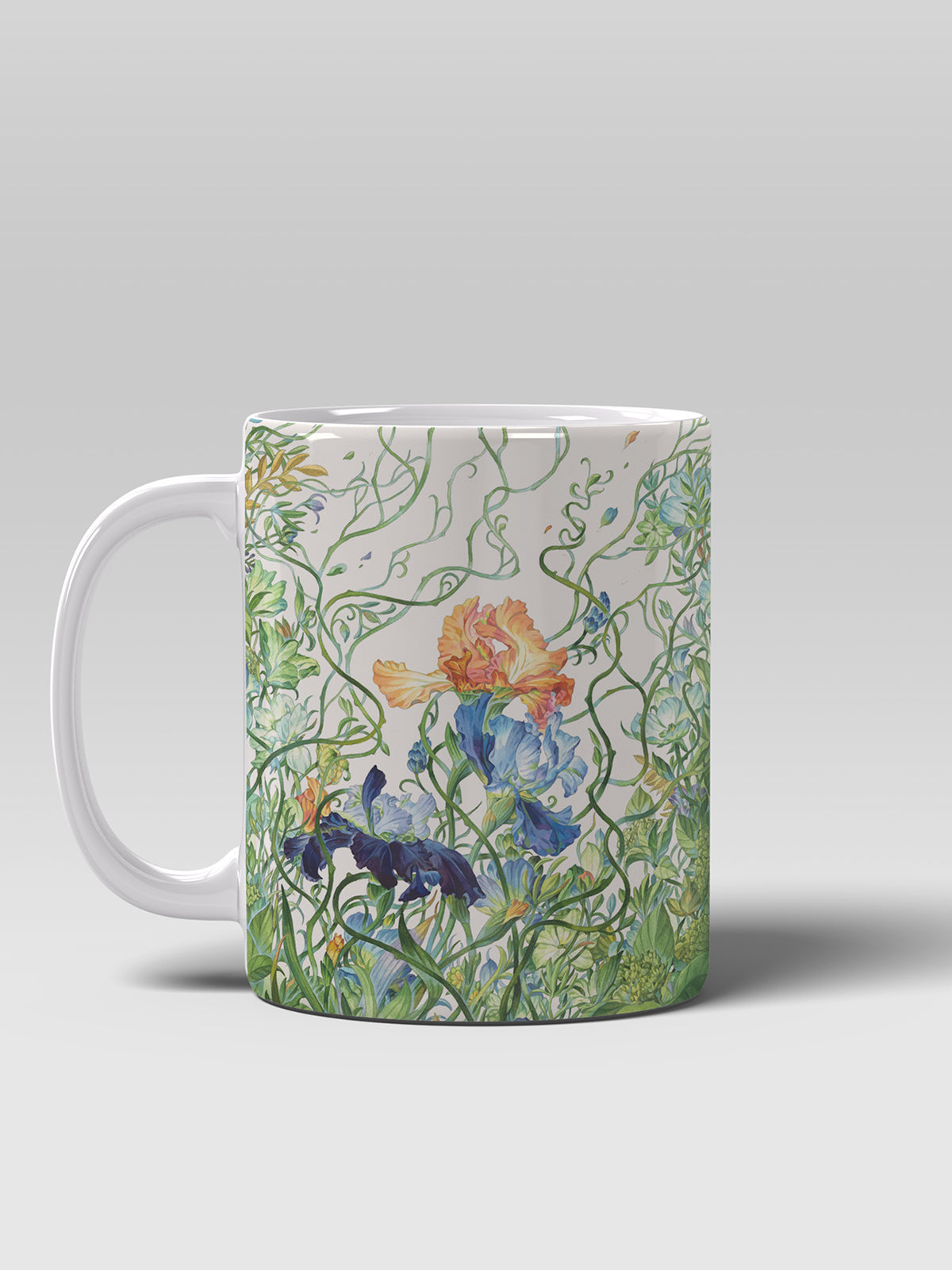 Floral Coffee Mug, Watercolor Iris Ceramic Mug for Home - Ceramic Art Coffee Mug | ttoo art