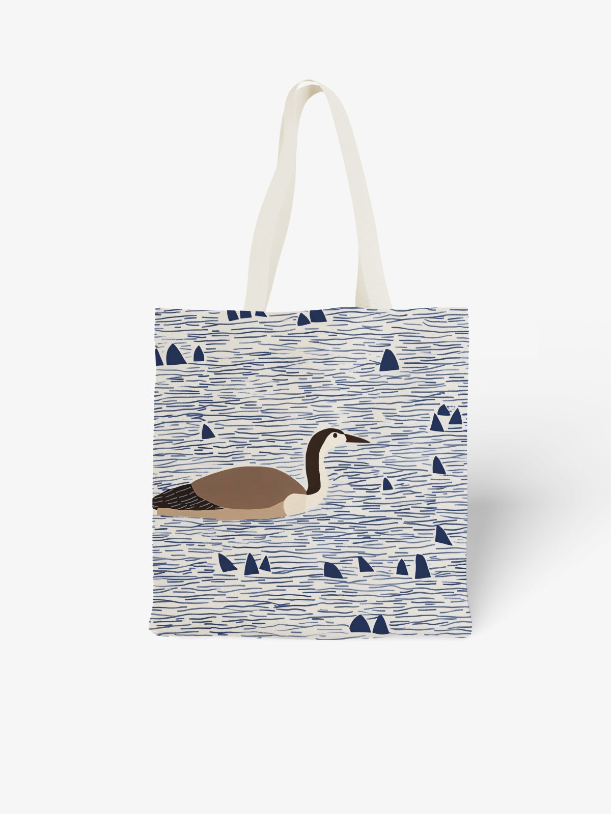 Goose in Water Tote Bag, Nature - Inspired Canvas Tote - Canvas Carry Tote Bag | ttoo art