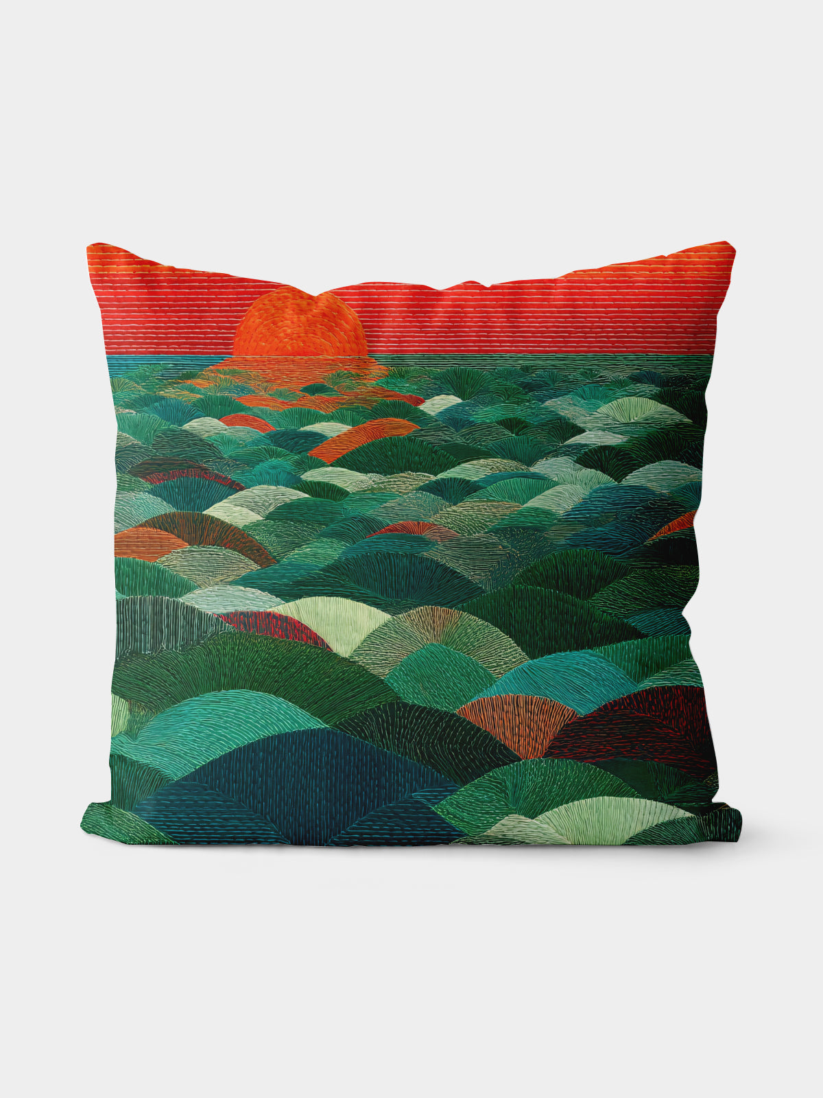 Sunset Over Waves Throw Pillow, Coastal - Inspired Home Decor - Decorative Throw Pillow | ttoo art