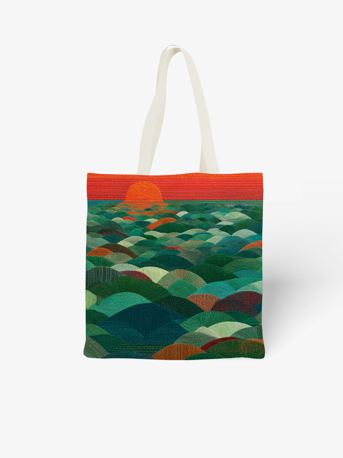 Sunset Over Waves Tote Bag, Ocean - Inspired Canvas Tote - Canvas Carry Tote Bag | ttoo art