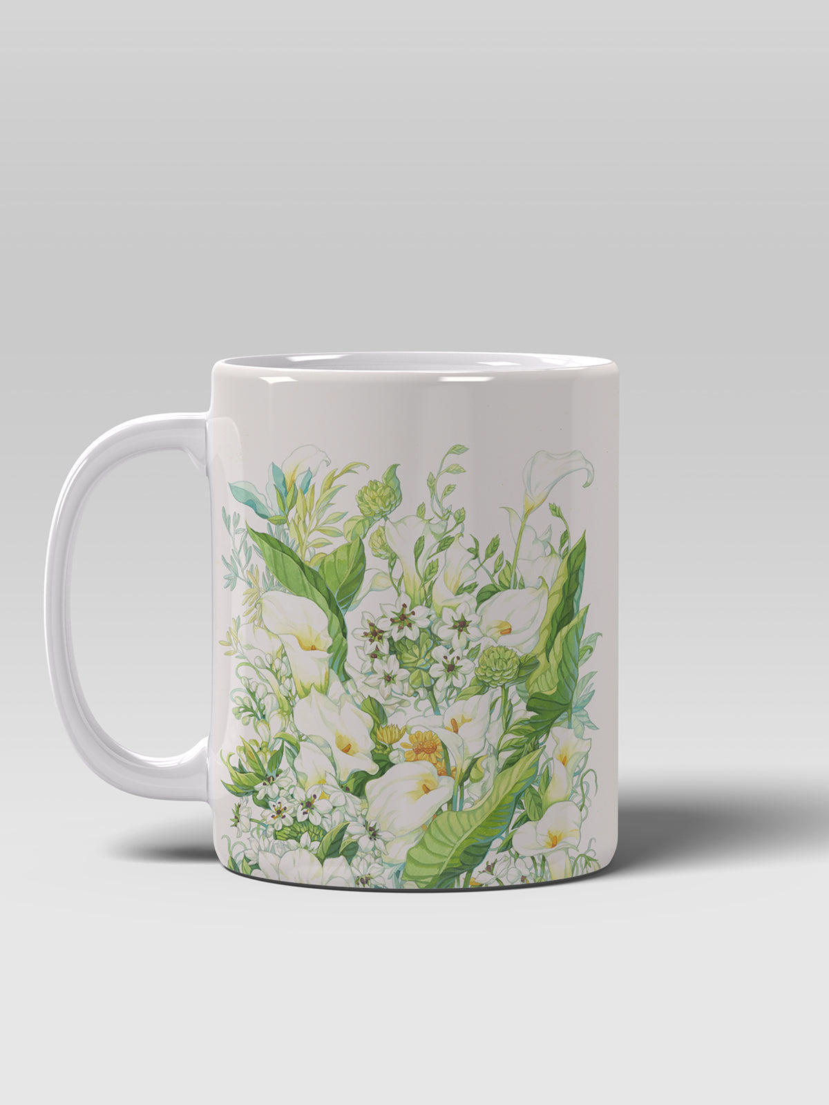 Floral Coffee Mug, Watercolor Lily Ceramic Mug for Home - Ceramic Art Coffee Mug | ttoo art