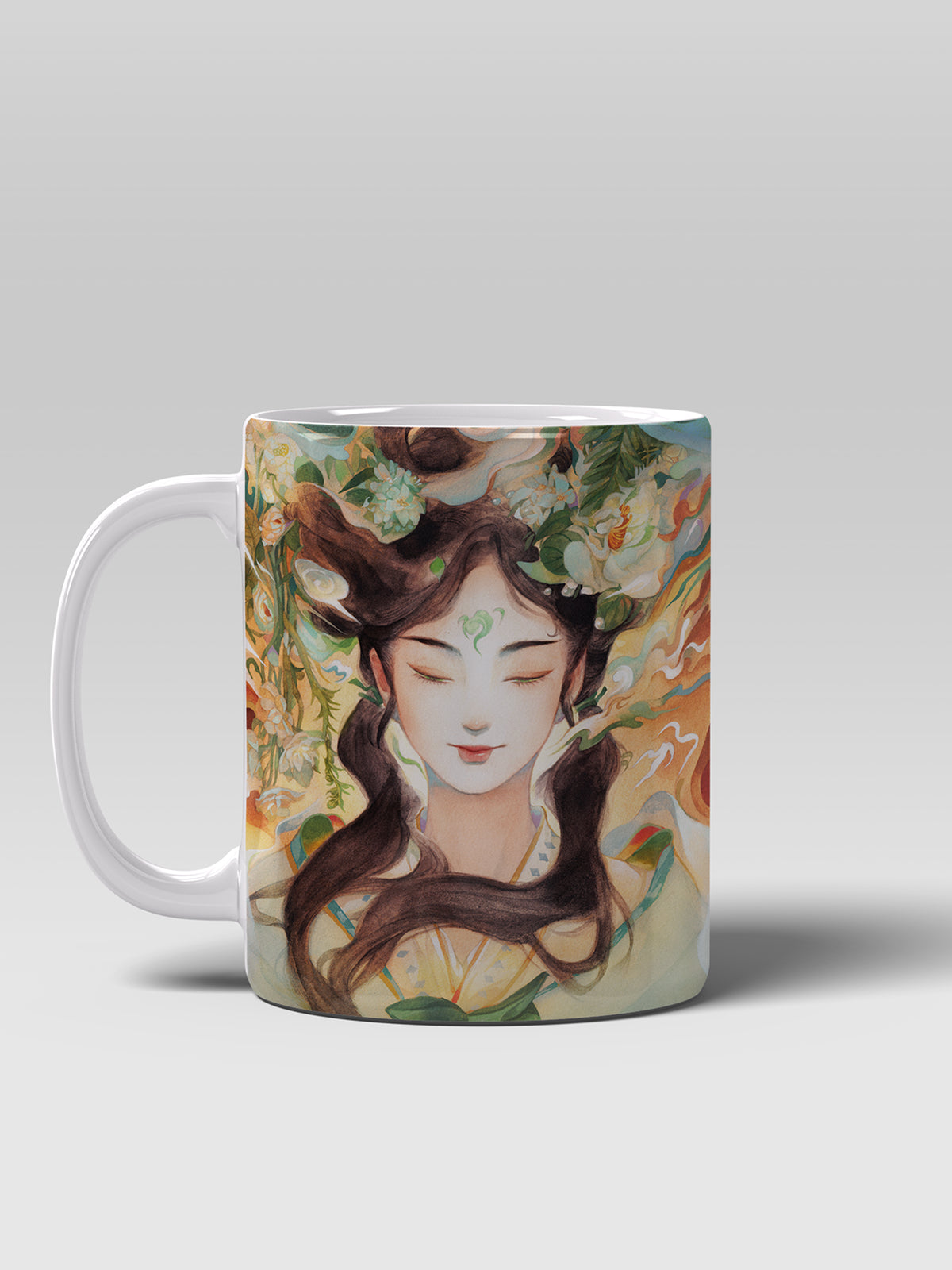Chinese Style Goddess Ceramic Mug, Artistic Coffee Mug for Home - Framed Canvas Art Print | ttoo art