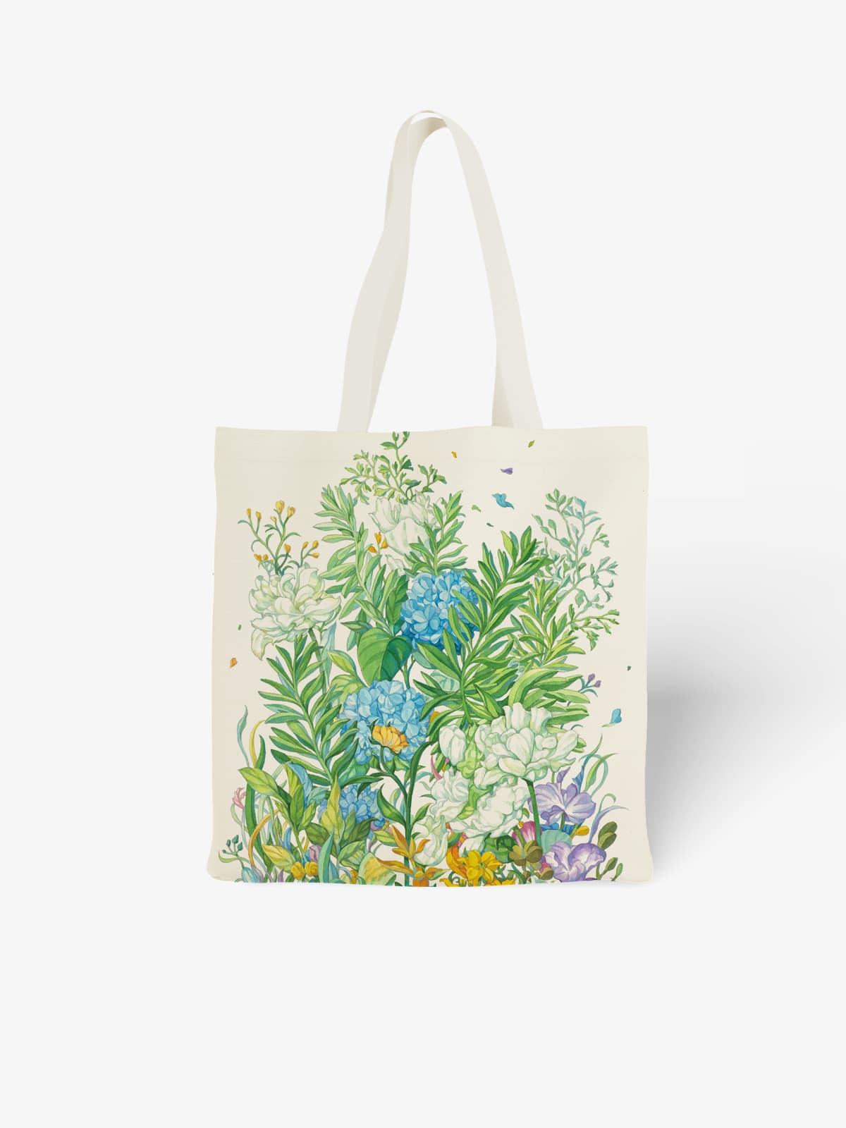 Vibrant Floral Garden Canvas Tote Bag, Colorful Hydrangea & Mixed Flower Print Shoulder Bag for Daily Use - Canvas Carry Tote Bag | ttoo art