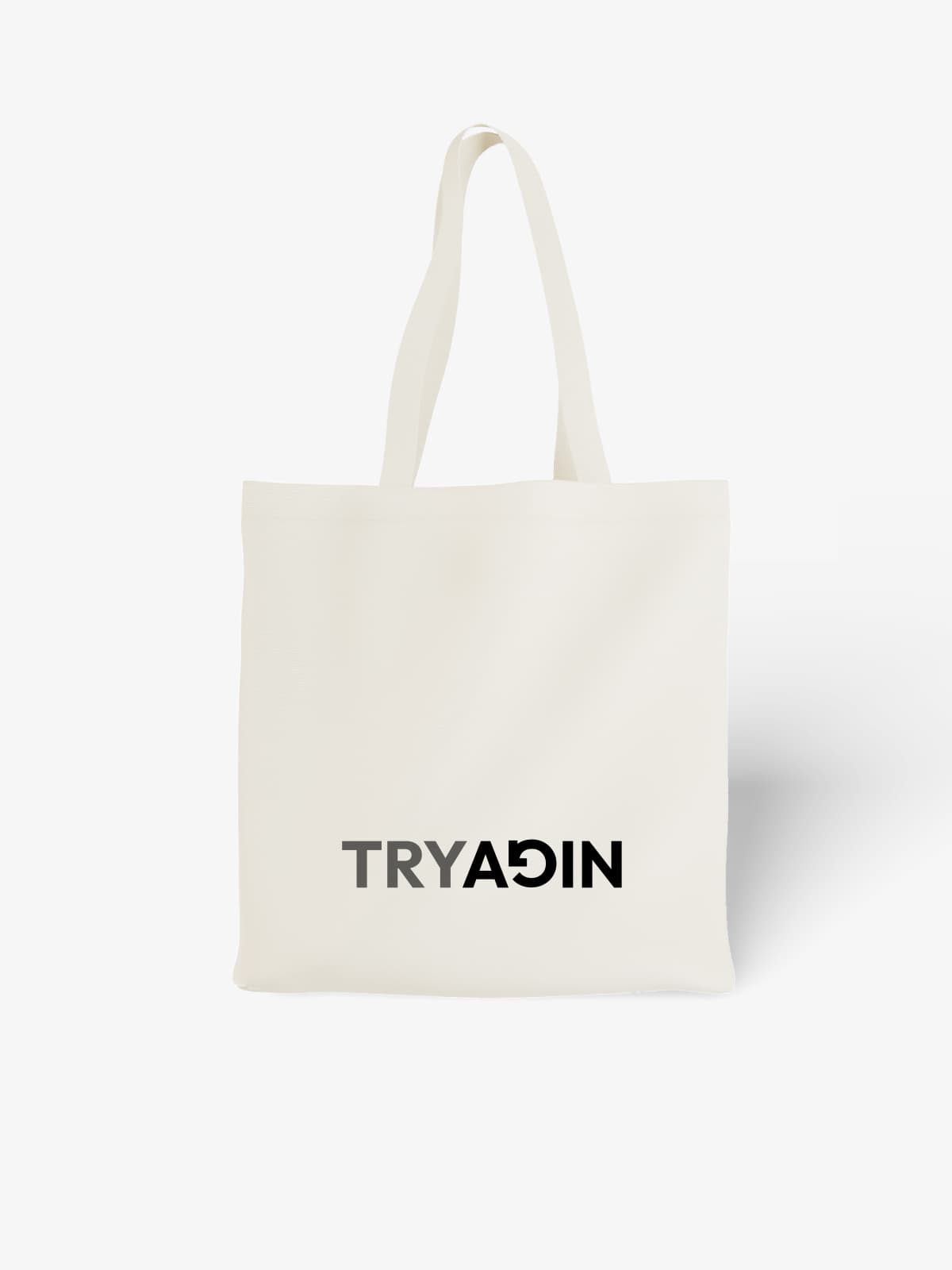Clever TRY AGAIN Wordplay Canvas Tote Bag - Canvas Carry Tote Bag | ttoo art
