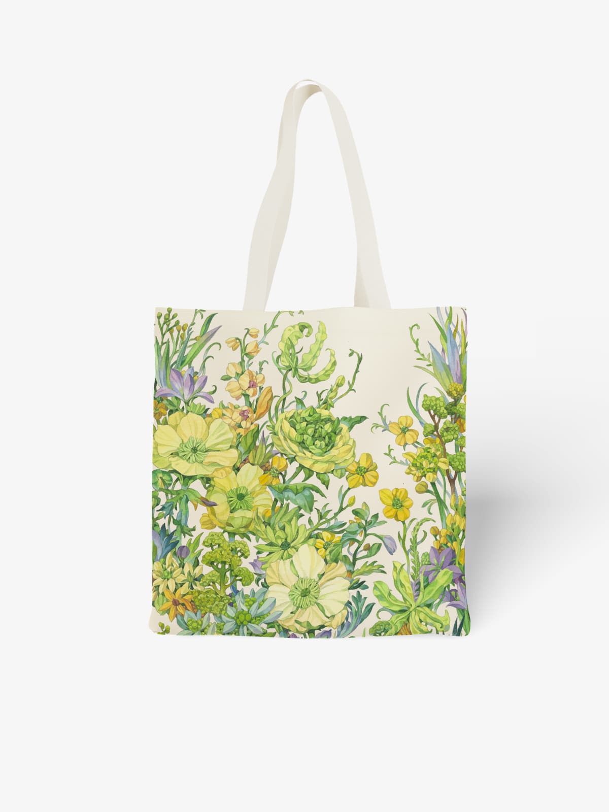 Yellow Floral Canvas Tote Bag, Nature - Inspired Flower Print Shoulder Bag for Daily Use - Canvas Carry Tote Bag | ttoo art