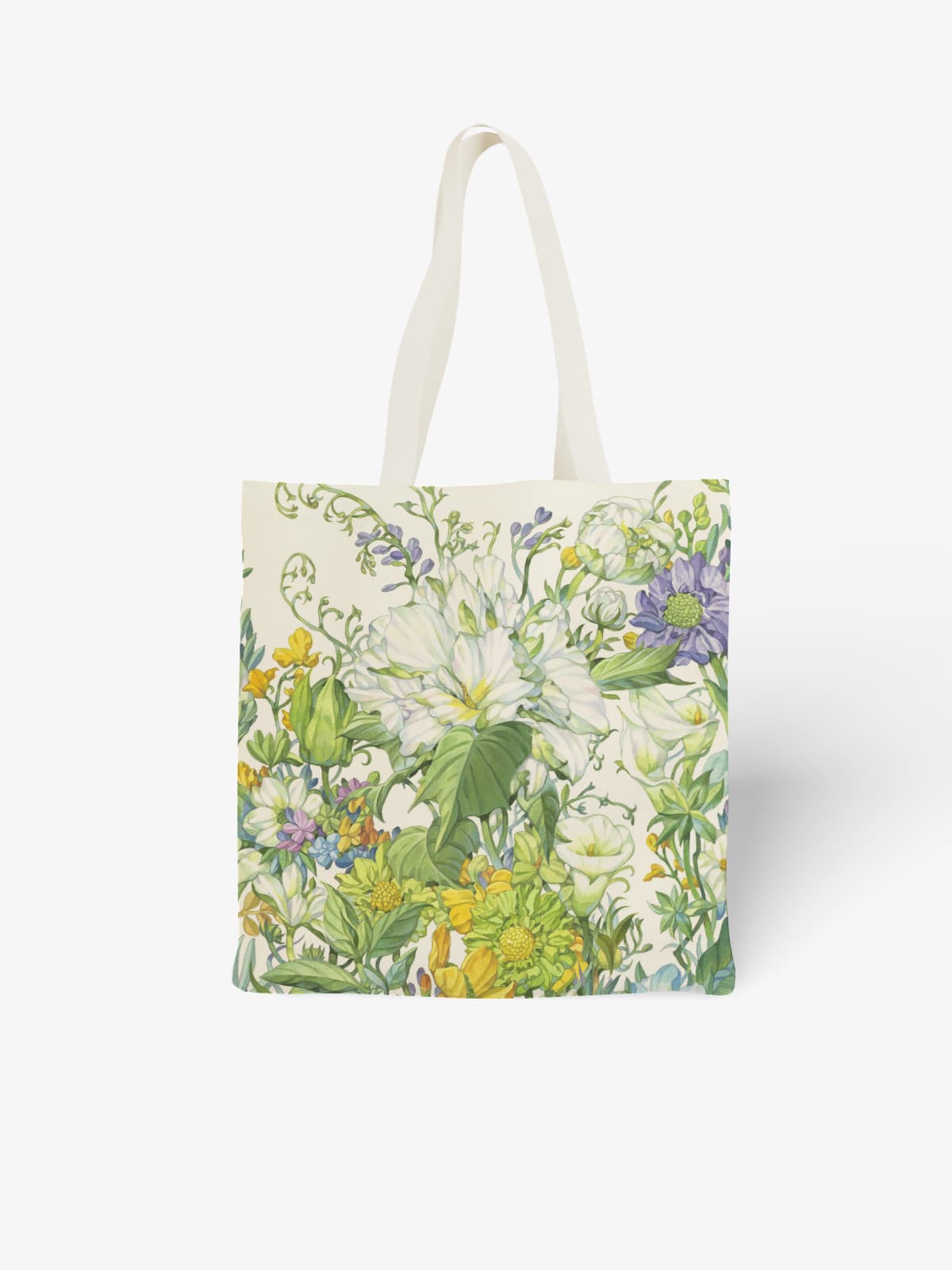 Floral Canvas Tote Bag, Nature - Inspired Flower Print Shoulder Bag for Daily Use - Canvas Carry Tote Bag | ttoo art