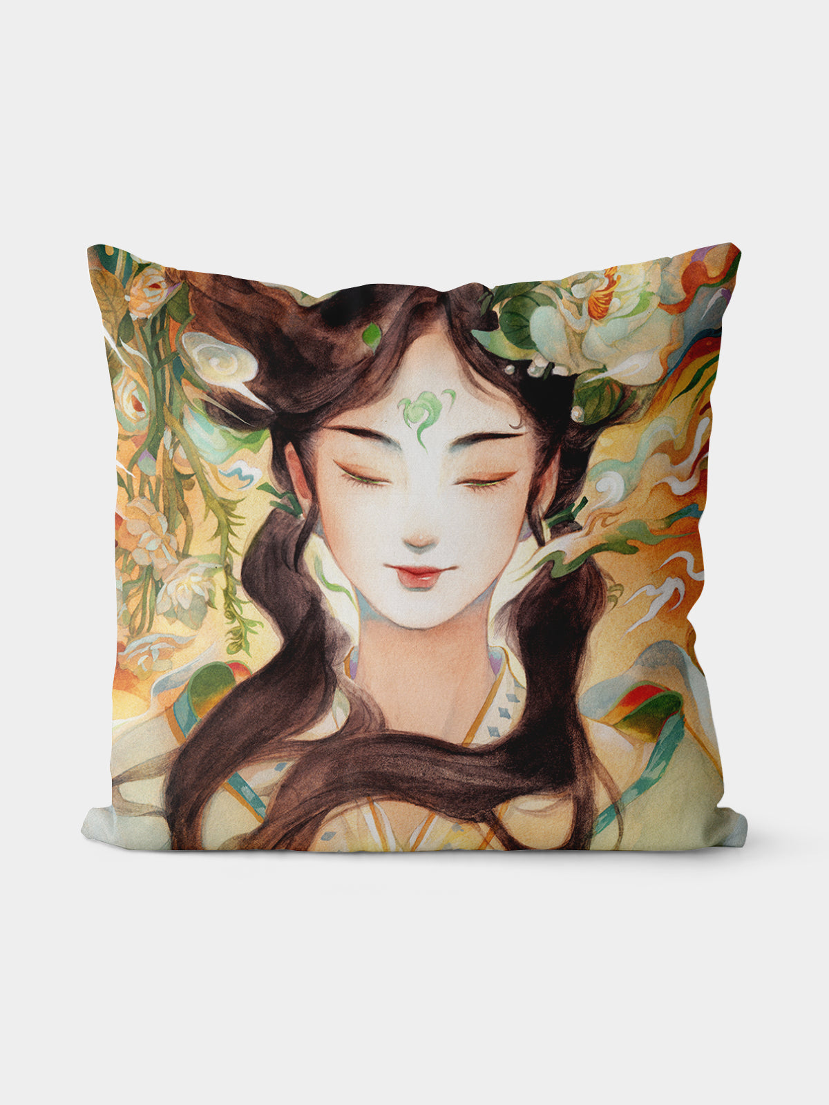 Raditional Chinese Style Figure Throw Pillow - Decorative Throw Pillow | ttoo art