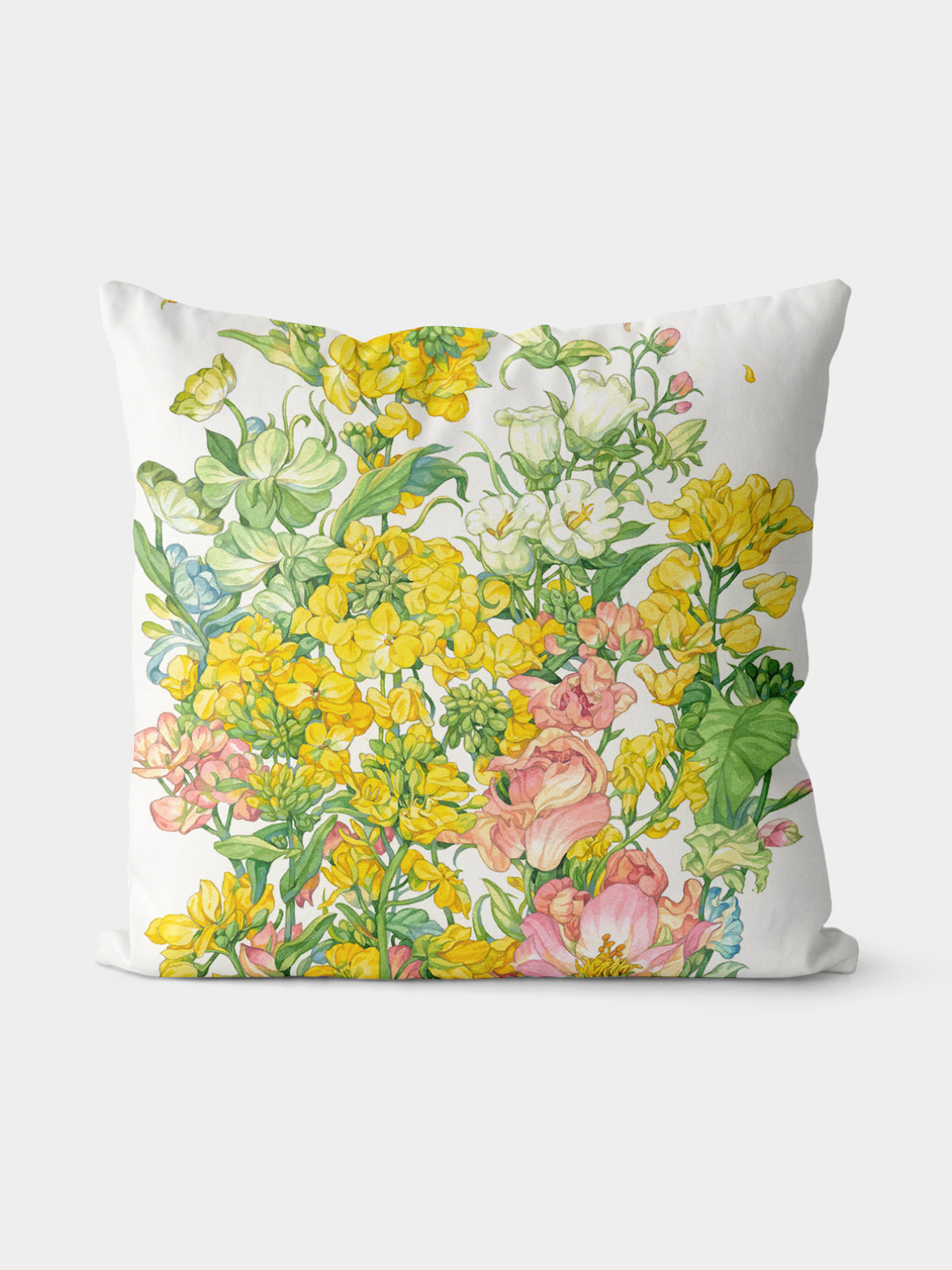 Floral Throw Pillow, Watercolor Flower Cushion for Home Decor - Decorative Throw Pillow | ttoo art