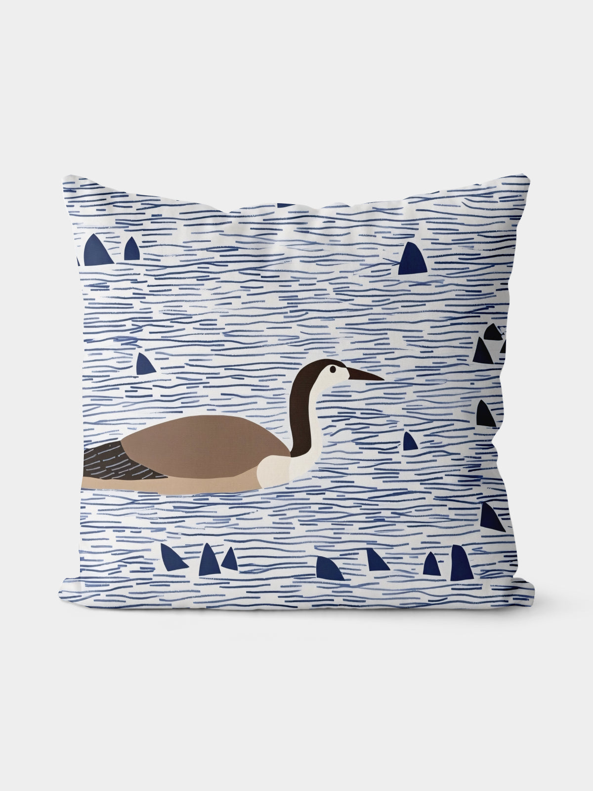Goose in Water Throw Pillow, Nature - Inspired Home Decor - Decorative Throw Pillow | ttoo art