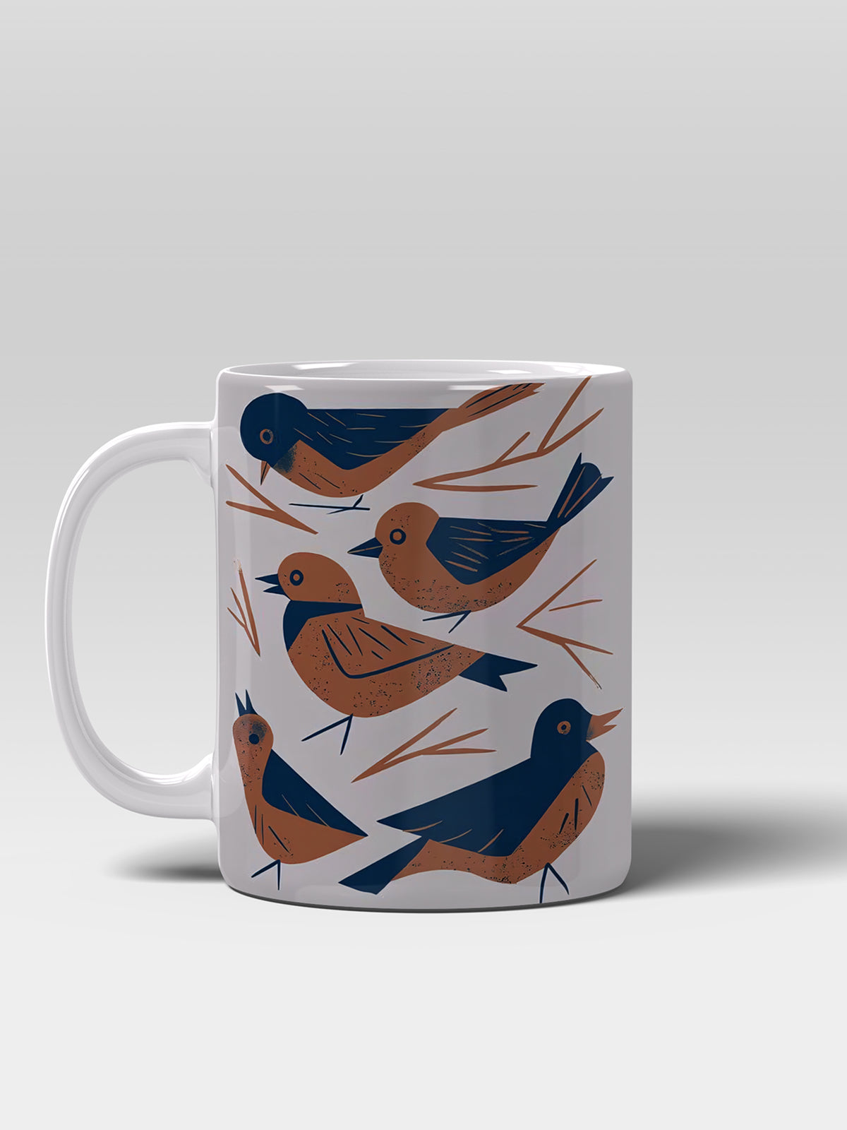 Birds Pattern Mug, Nature - Inspired Ceramic Mug - Ceramic Art Coffee Mug | ttoo art