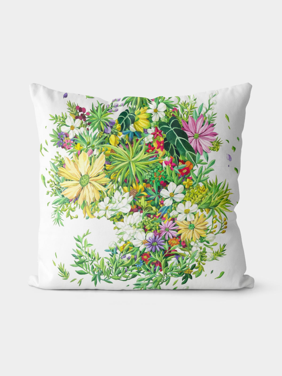 Floral Throw Pillow, Watercolor Flower Cushion for Home Decor - Decorative Throw Pillow | ttoo art