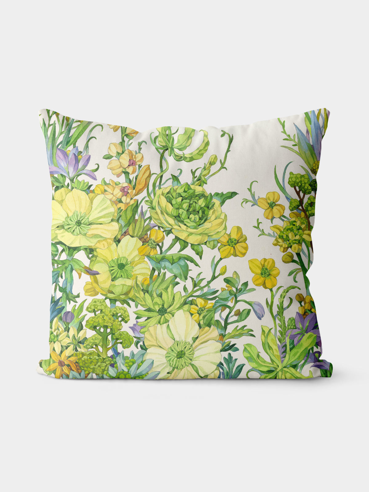 Floral Throw Pillow, Watercolor Flower Cushion for Home Decor - Decorative Throw Pillow | ttoo art