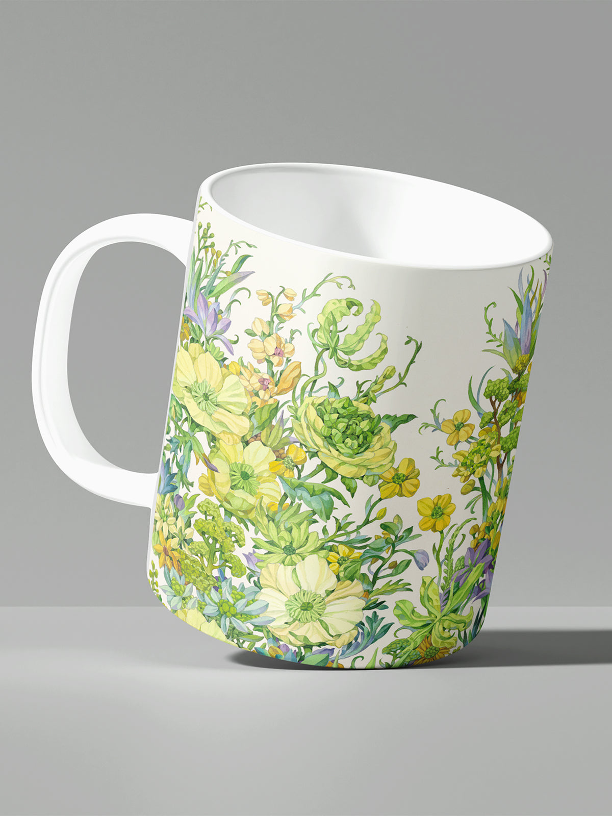 Floral Coffee Mug, Watercolor Flower Ceramic Mug for Home - Ceramic Art Coffee Mug (Angle 2) | ttoo art