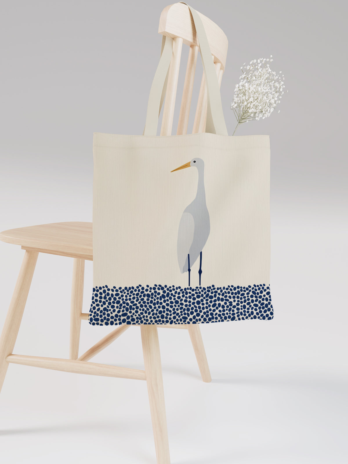 Heron Tote Bag, Minimalist Bird Canvas Tote for Everyday Use - Canvas Carry Tote Bag (Angle 2) | ttoo art