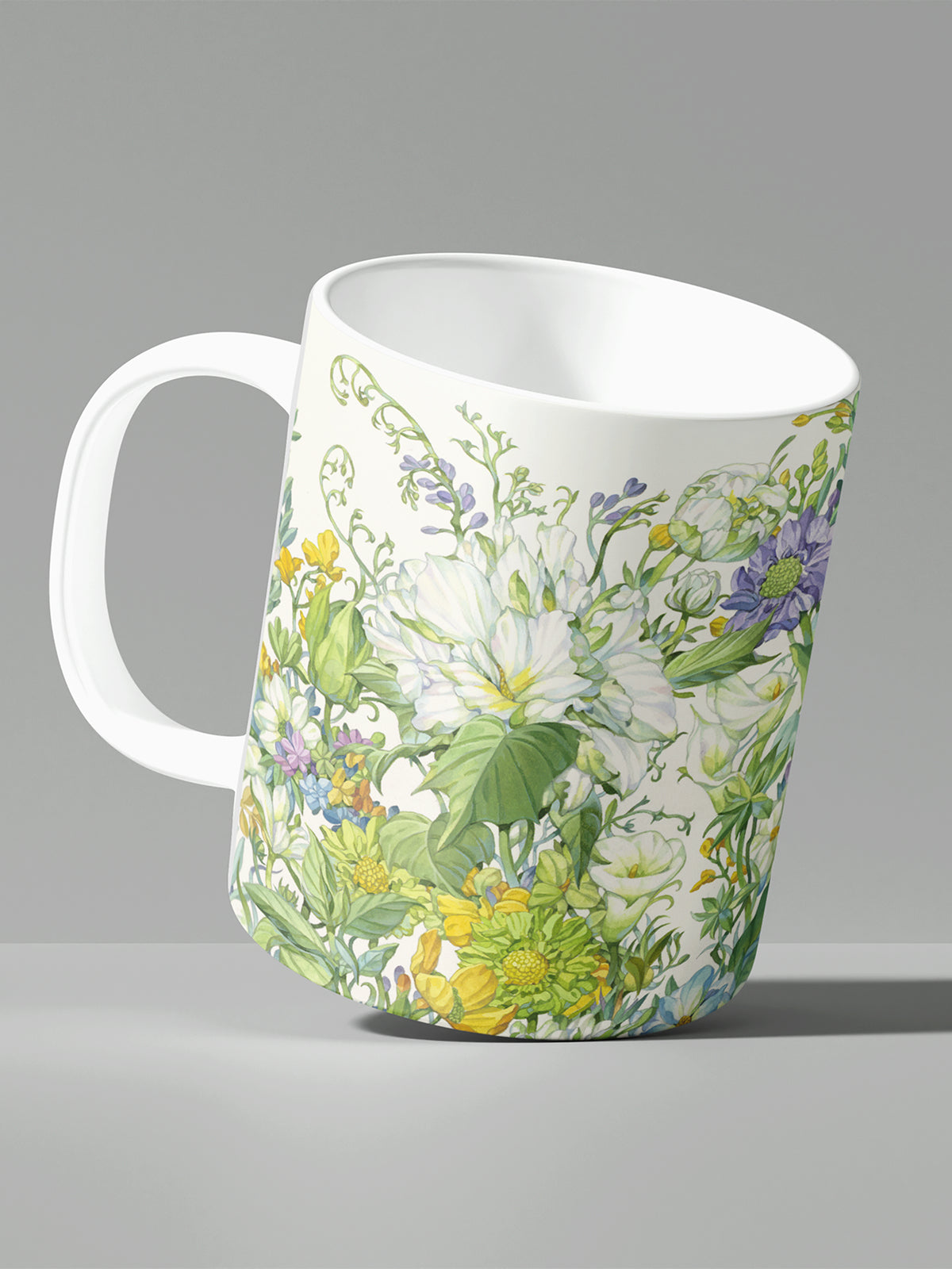 Floral Coffee Mug, Watercolor Flower Ceramic Mug for Home - Ceramic Art Coffee Mug (Angle 2) | ttoo art