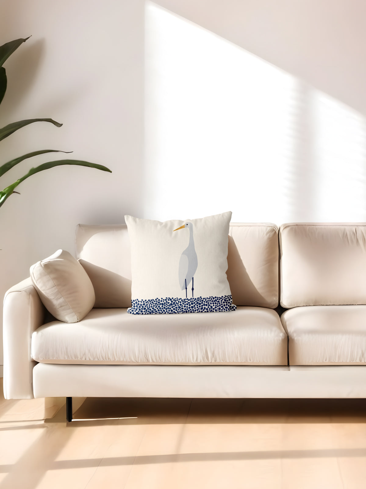 Heron Throw Pillow, Nature - Inspired Home Decor - Decorative Throw Pillow (Angle 2) | ttoo art