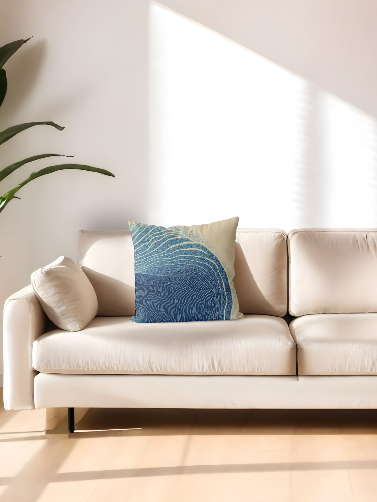 Ocean Wave Throw Pillow, Coastal - Inspired Home Decor - Decorative Throw Pillow (Angle 2) | ttoo art