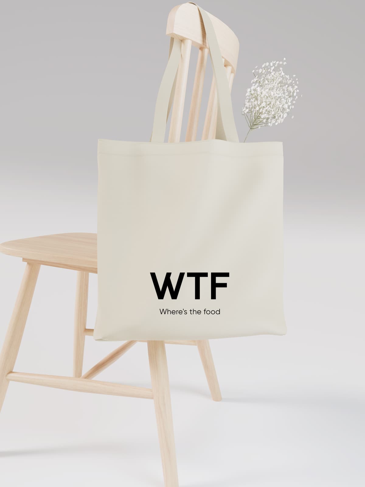 Humorous WTF - Where's the Food Canvas Tote Bag - Canvas Carry Tote Bag (Angle 2) | ttoo art