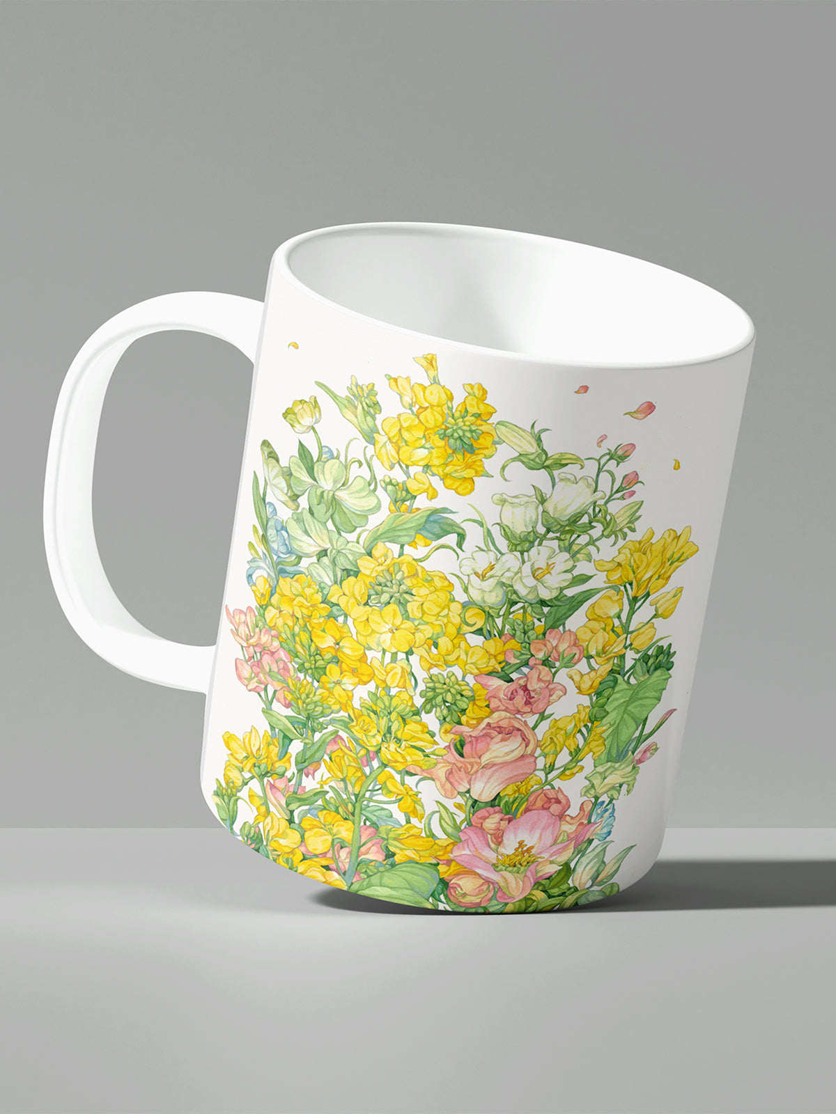 Floral Coffee Mug, Watercolor Flower Ceramic Mug for Home - Ceramic Art Coffee Mug (Angle 2) | ttoo art