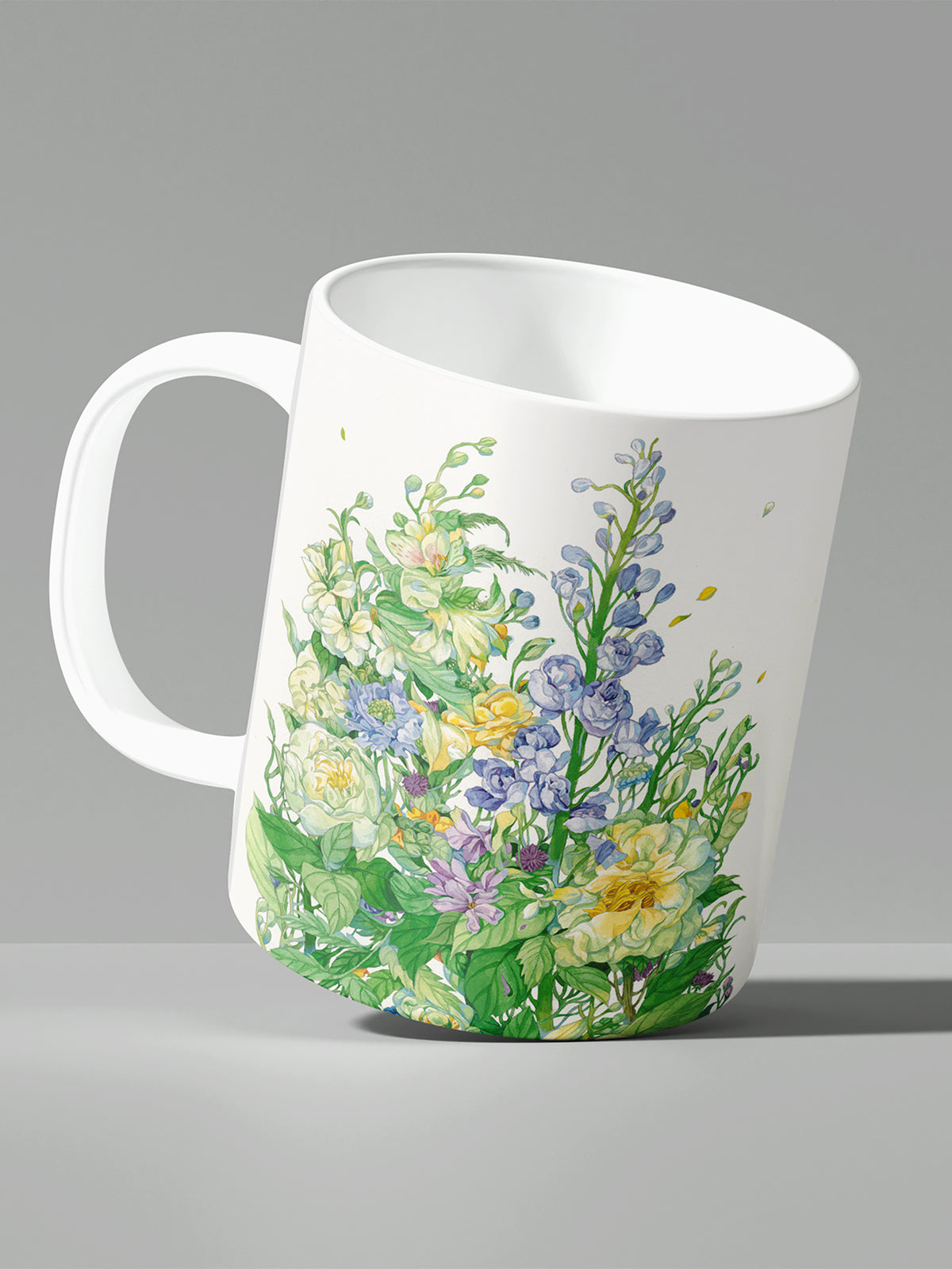 Floral Coffee Mug, Watercolor Flower Ceramic Mug for Home - Ceramic Art Coffee Mug (Angle 2) | ttoo art