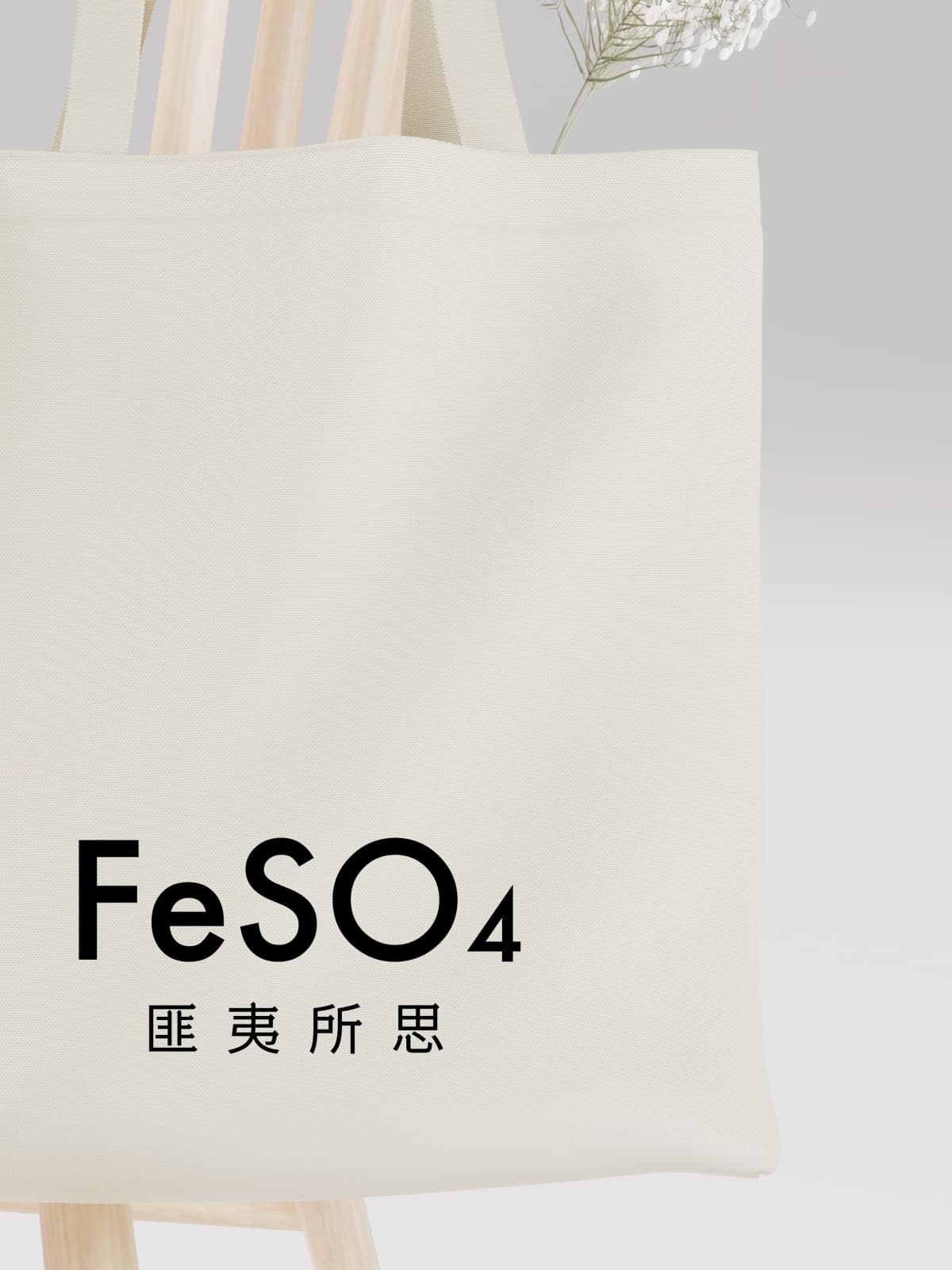 Witty FeSO₄ - 匪夷所思 Chemistry Pun Canvas Tote Bag - Canvas Carry Tote Bag (Angle 3) | ttoo art