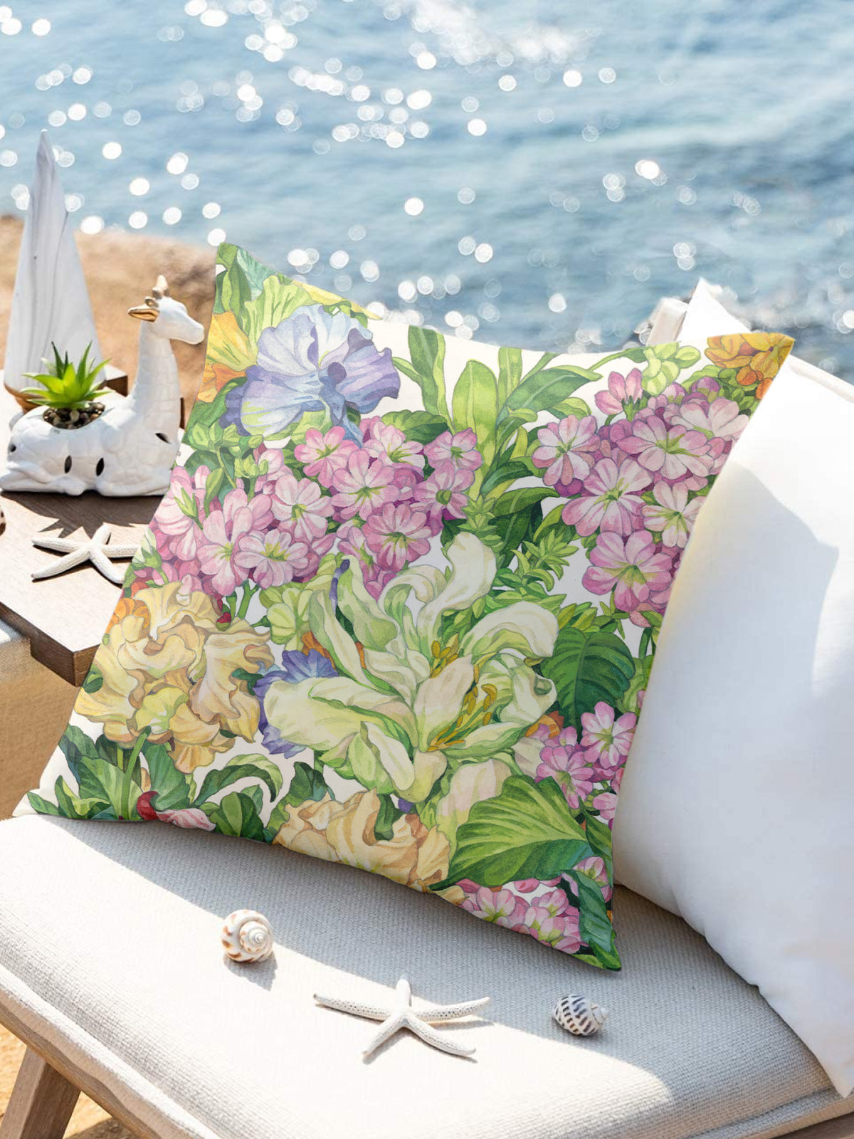 Floral Garden Pillow for Home Decor - Decorative Throw Pillow (Angle 3) | ttoo art