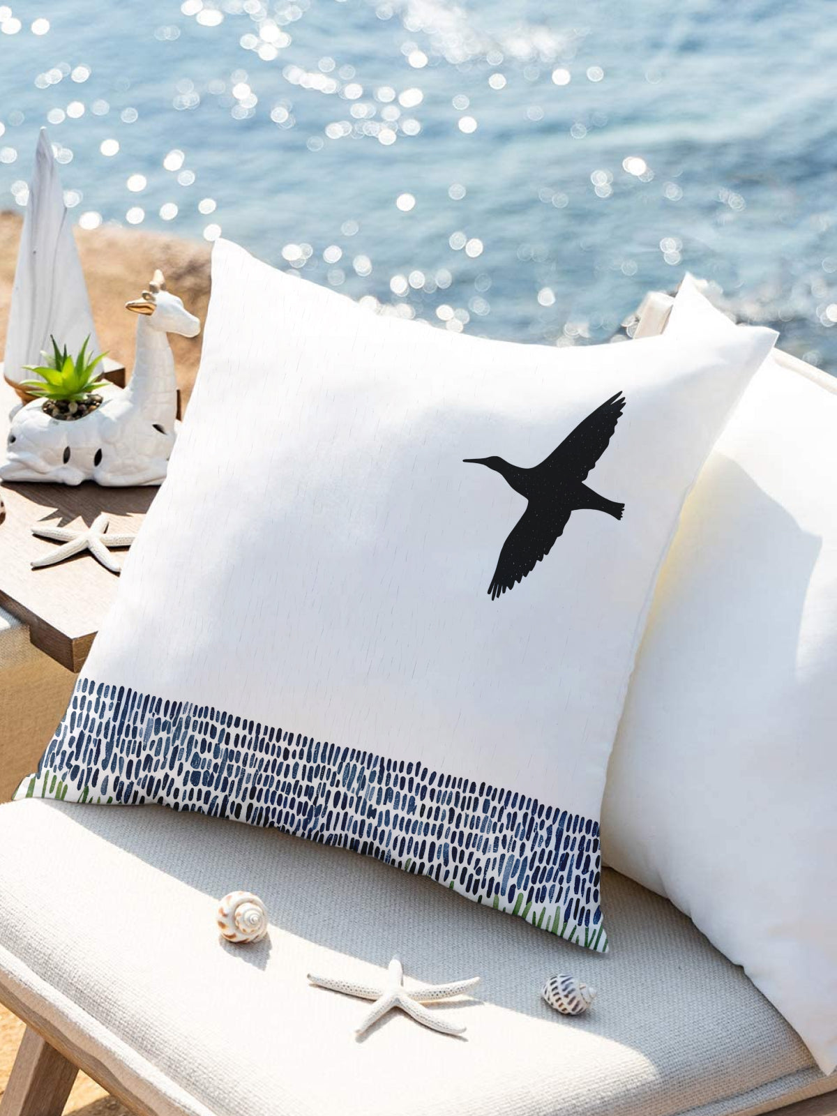 Flying Bird Silhouette Throw Pillow, Nature - Inspired Home Decor - Decorative Throw Pillow (Angle 3) | ttoo art