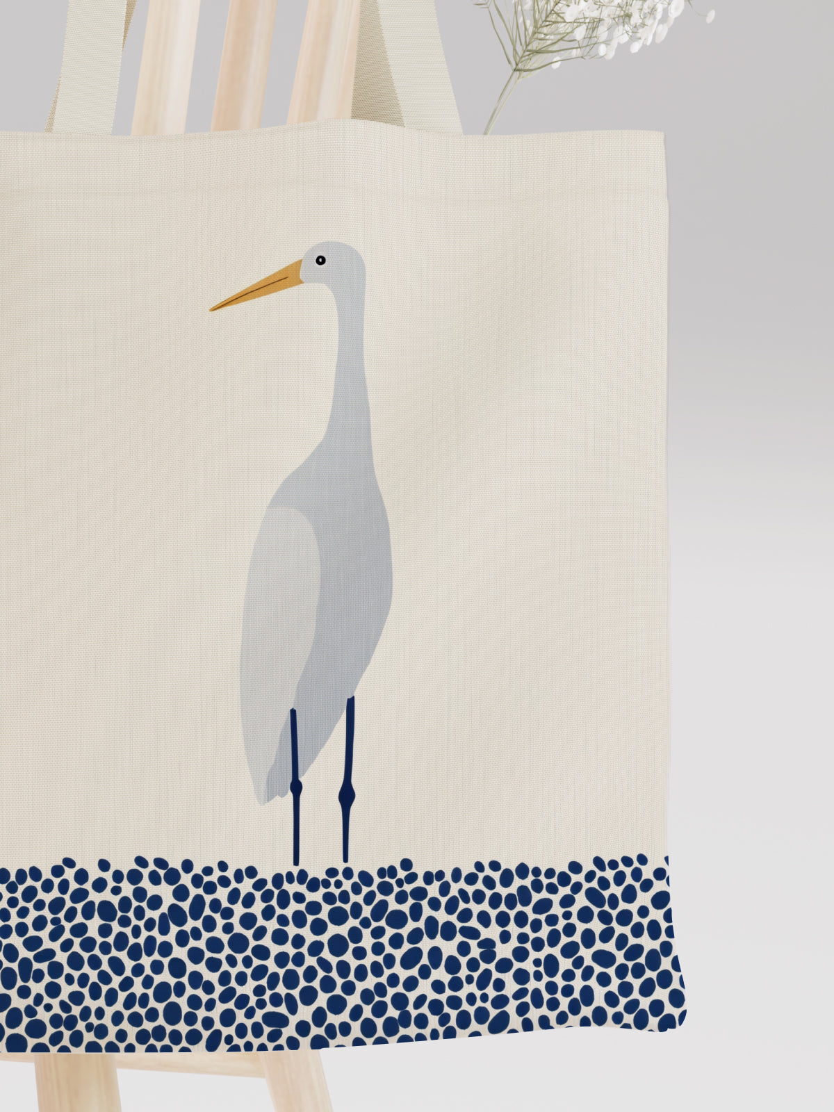 Heron Tote Bag, Minimalist Bird Canvas Tote for Everyday Use - Canvas Carry Tote Bag (Angle 3) | ttoo art