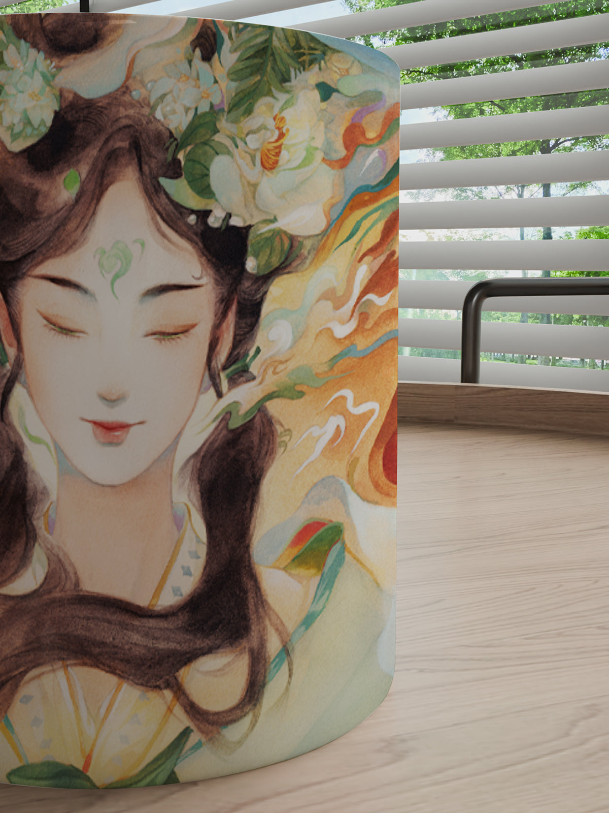 Chinese Style Goddess Ceramic Mug, Artistic Coffee Mug for Home - Framed Canvas Art Print (Angle 4) | ttoo art