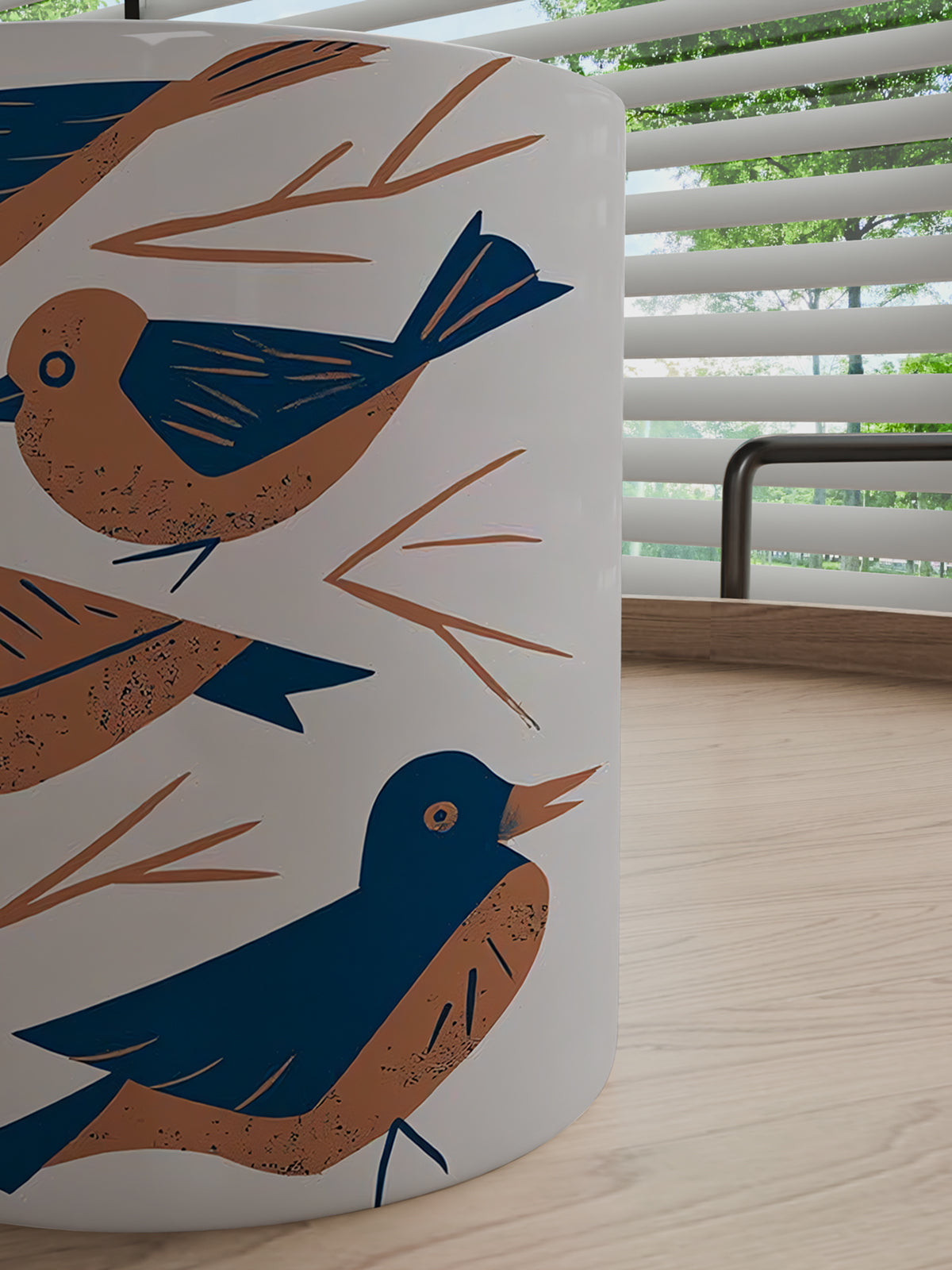 Retro Bird Print Ceramic Mug - Framed Canvas Art Print (Angle 4) | ttoo art