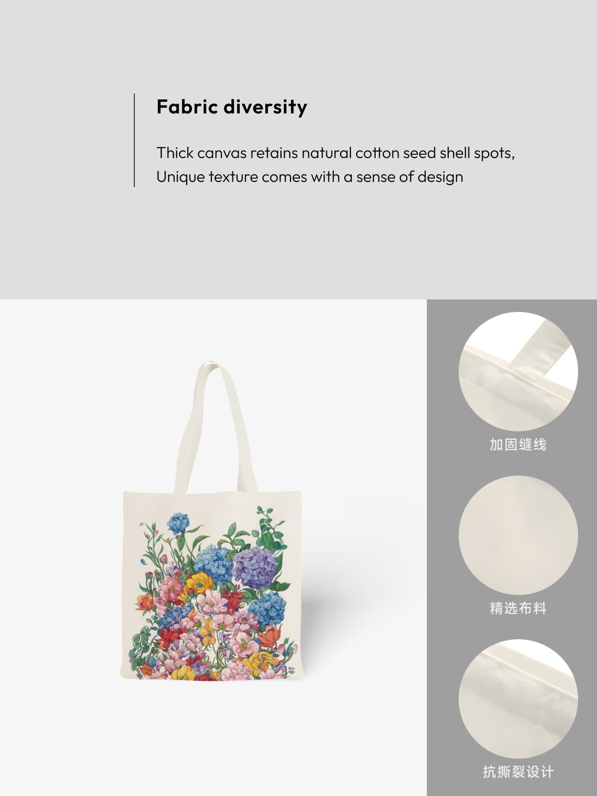 Floral Print Canvas Tote Bag, Vibrant Hydrangea Flower Shoulder Bag for Daily Use - Canvas Carry Tote Bag (Angle 5) | ttoo art