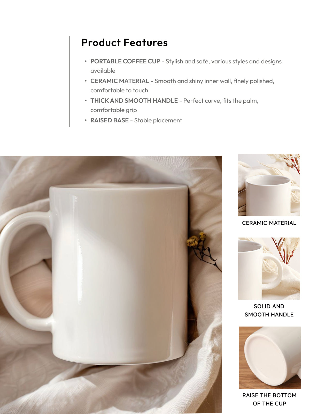 Floral Coffee Mug, Watercolor Lily Ceramic Mug for Home - Ceramic Art Coffee Mug (Angle 5) | ttoo art
