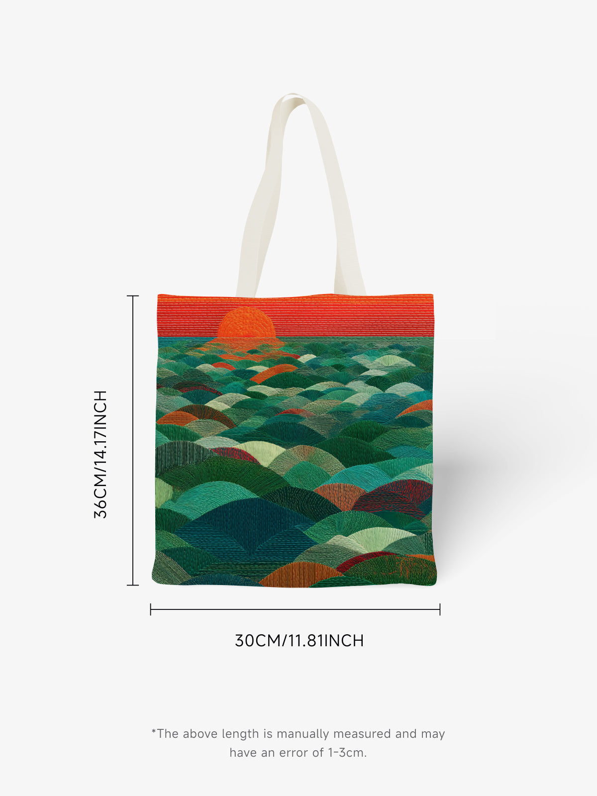 Sunset Over Waves Tote Bag, Ocean - Inspired Canvas Tote - Canvas Carry Tote Bag (Angle 6) | ttoo art