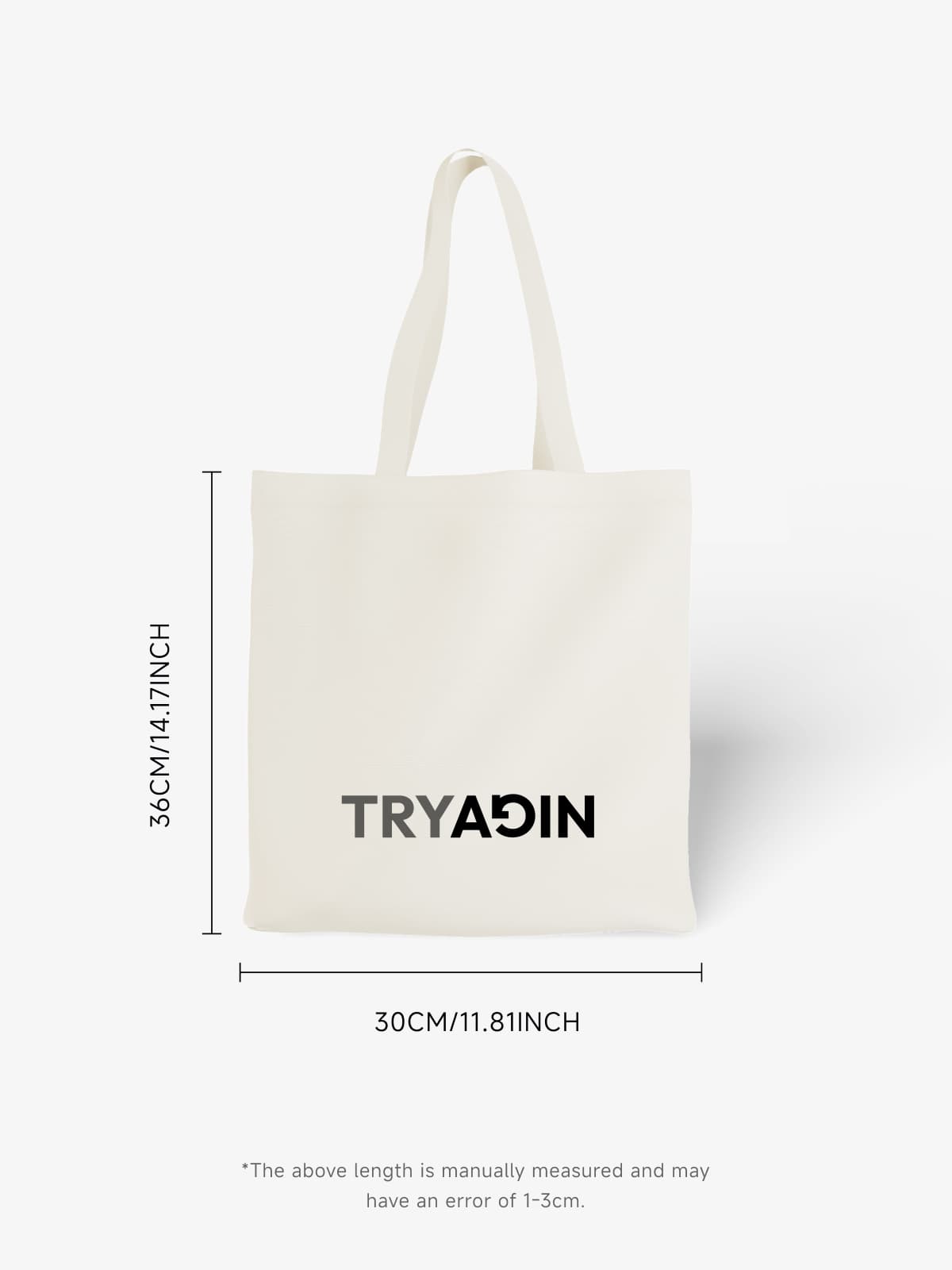 Clever TRY AGAIN Wordplay Canvas Tote Bag - Canvas Carry Tote Bag (Angle 6) | ttoo art