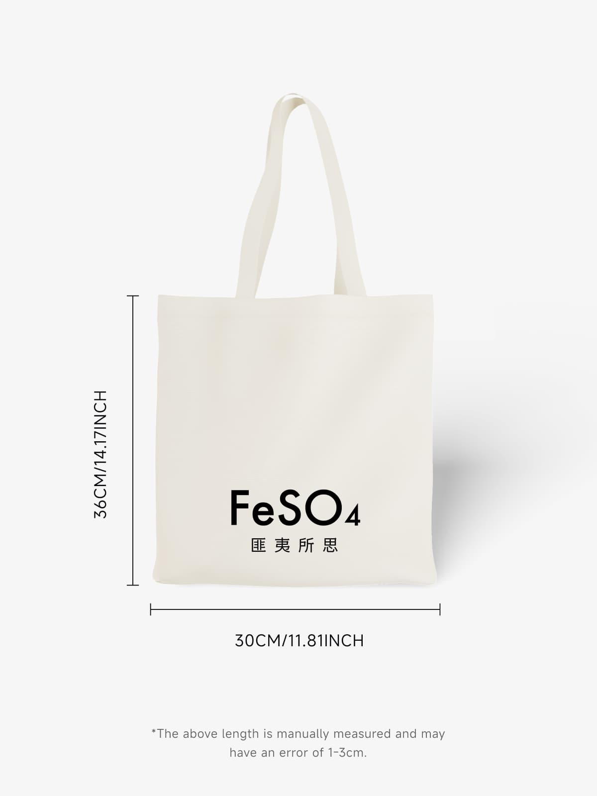 Witty FeSO₄ - 匪夷所思 Chemistry Pun Canvas Tote Bag - Canvas Carry Tote Bag (Angle 6) | ttoo art