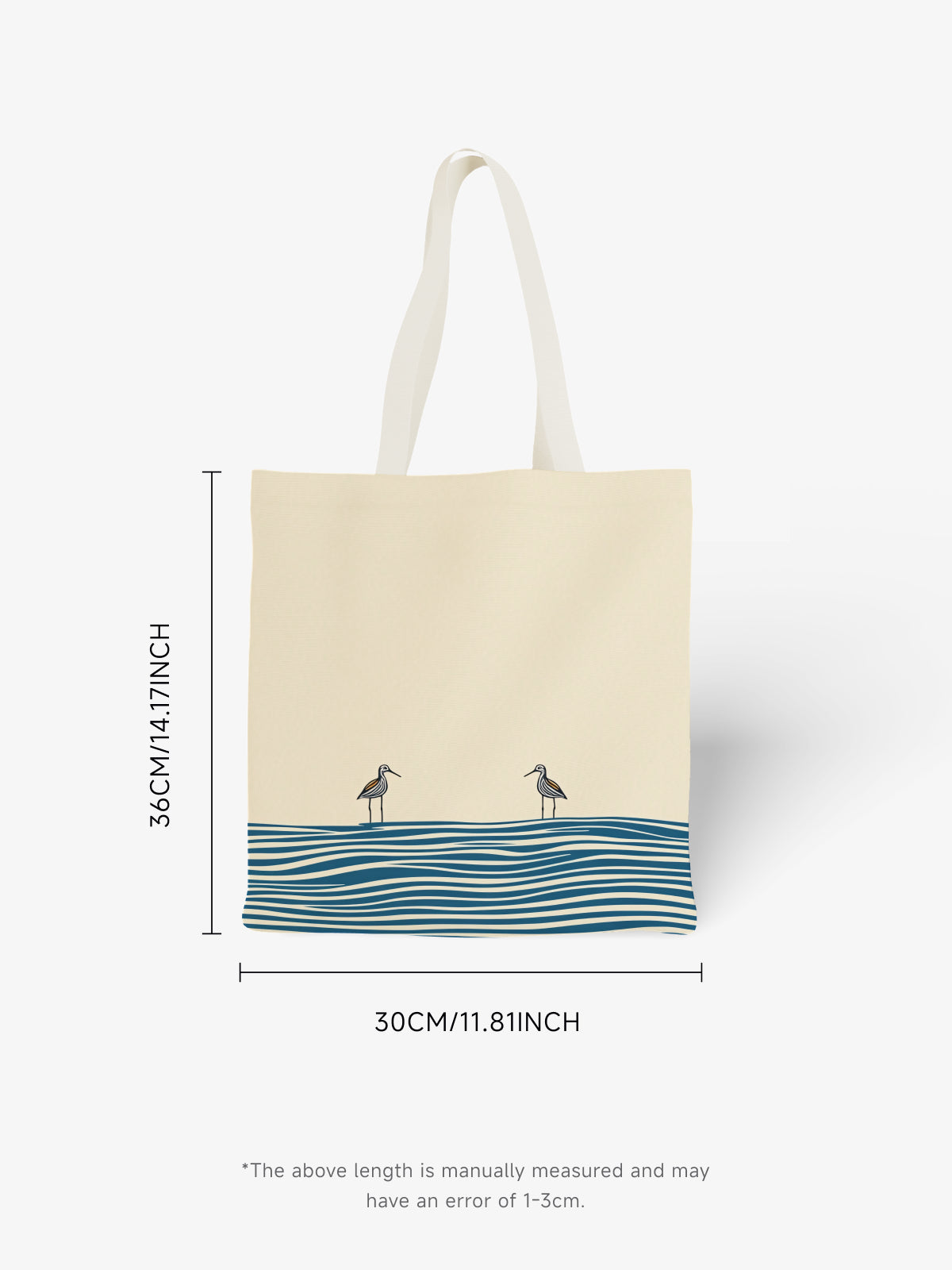 Seaside Birds Tote Bag, Ocean - Inspired Canvas Tote - Canvas Carry Tote Bag (Angle 6) | ttoo art