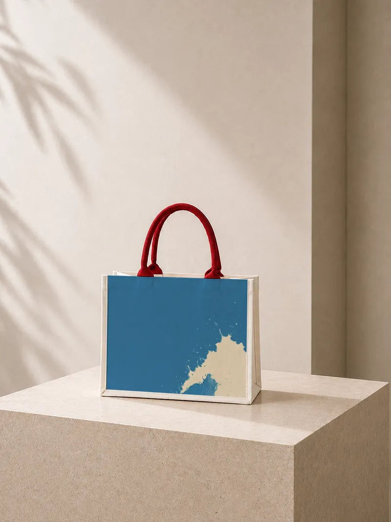 Ocean's Whisper: A Blue Serenade Canvas Bag