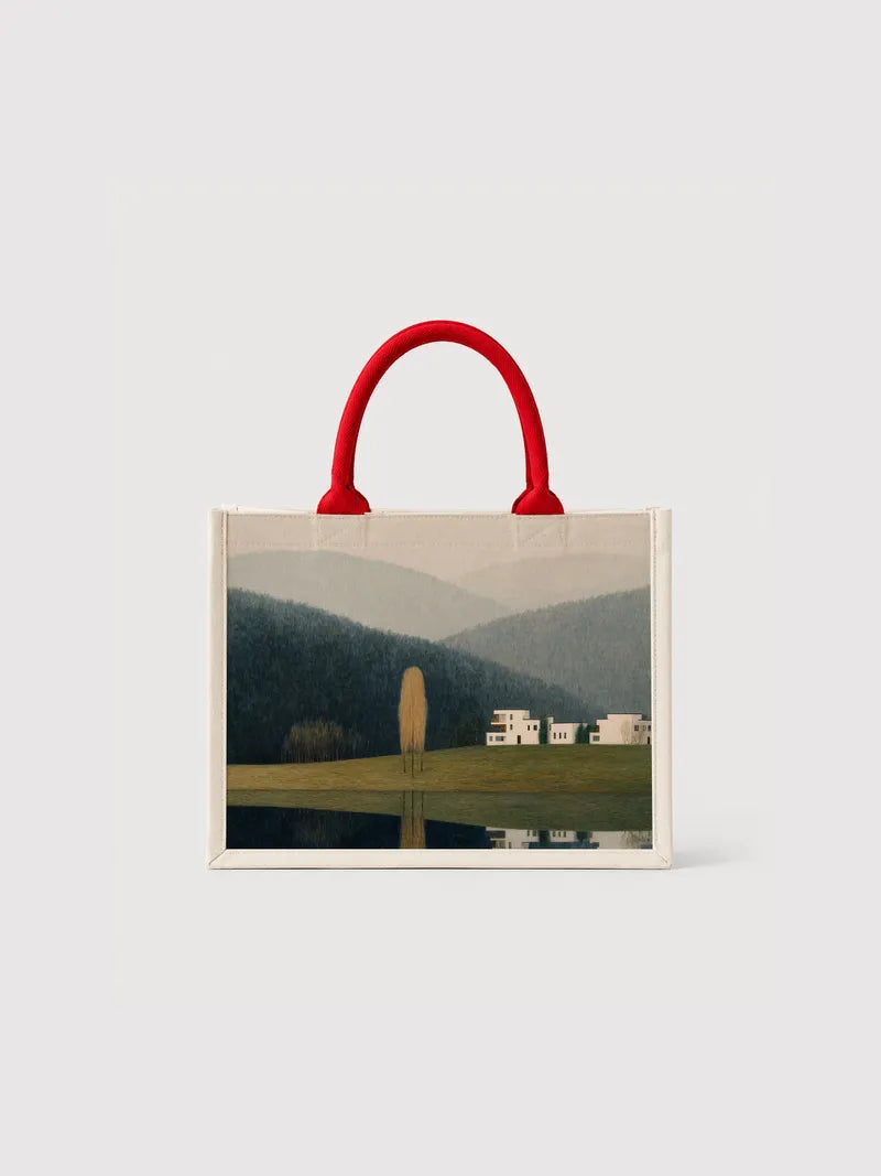 Serene Lakeside Modernism Canvas Bag