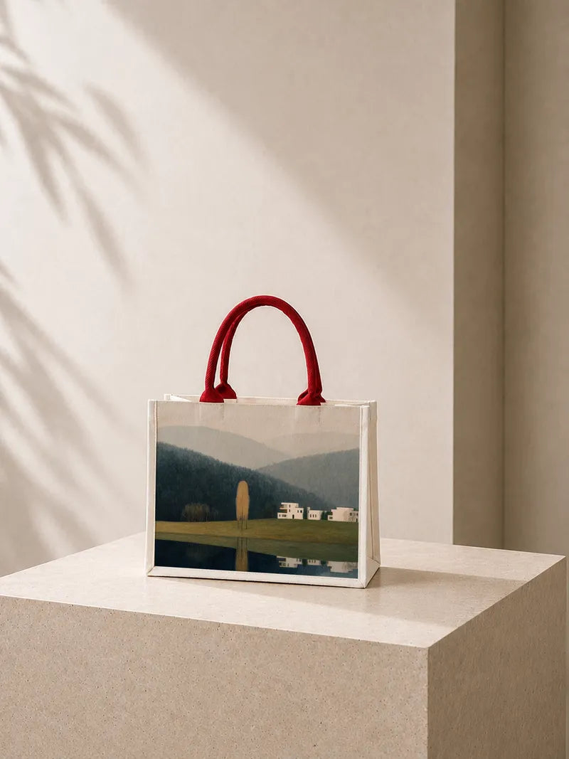 Serene Lakeside Modernism Canvas Bag
