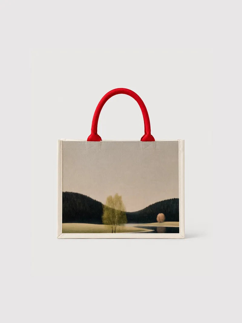 Monet-Inspired Serene Landscape Canvas Bag