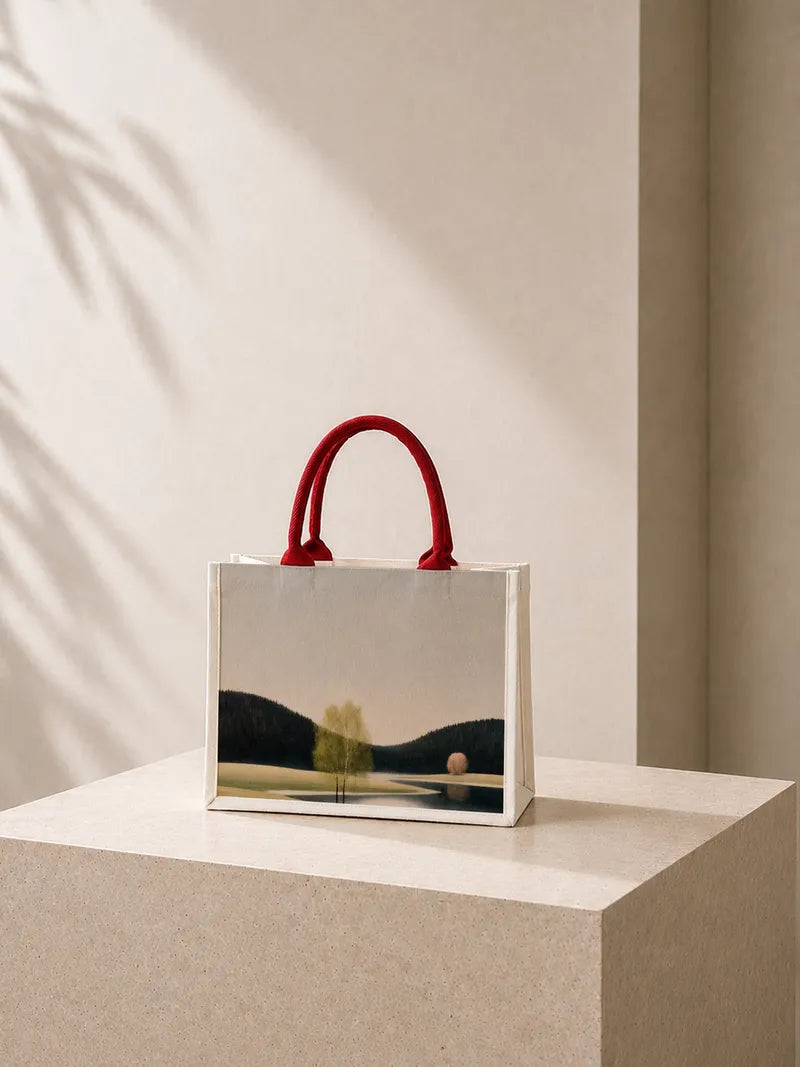 Monet-Inspired Serene Landscape Canvas Bag