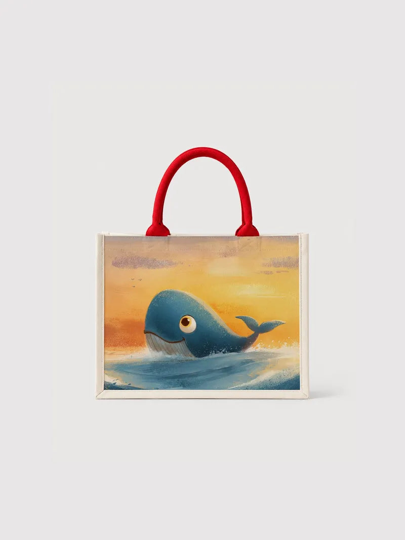 Blue Whale at Sunset Canvas Bag