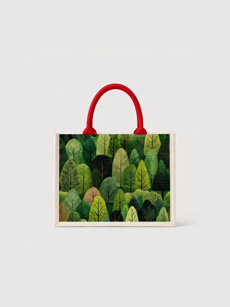 Forest Canopy Illustration Canvas Bag