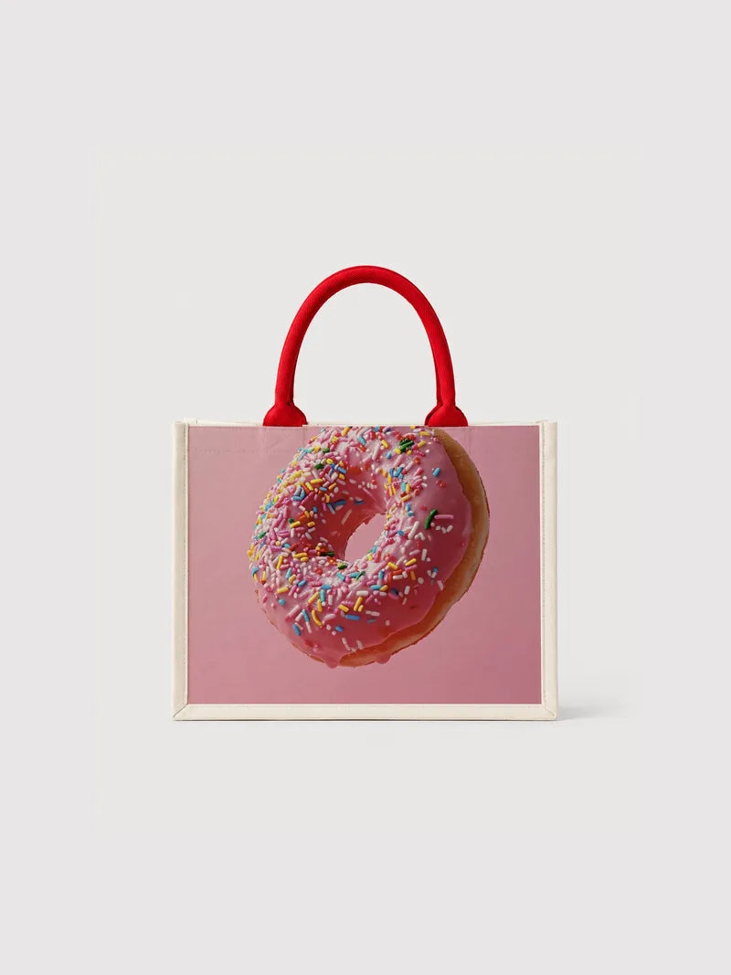Donut with Colorful Sprinkles Canvas Bag