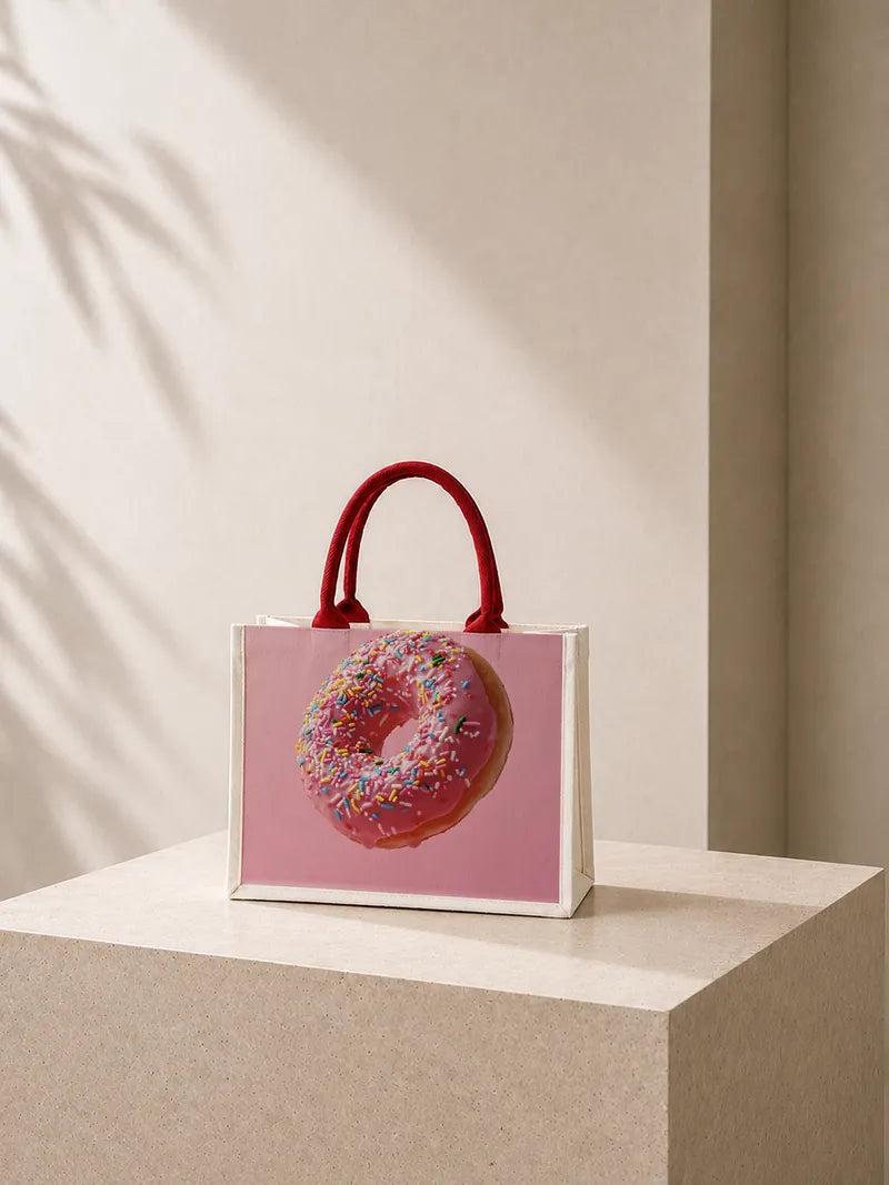 Donut with Colorful Sprinkles Canvas Bag