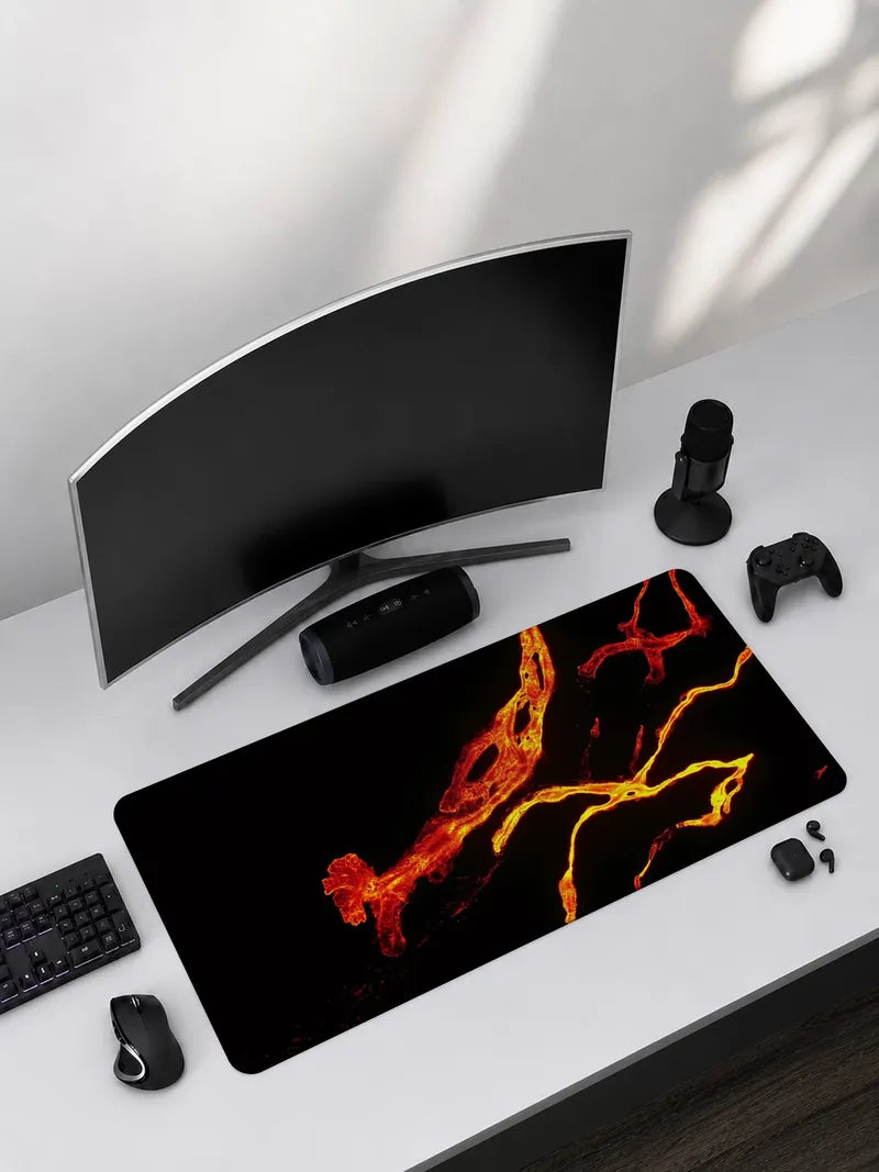 A Collection of Featuring Fire and Lava Rubber Mouse Pad